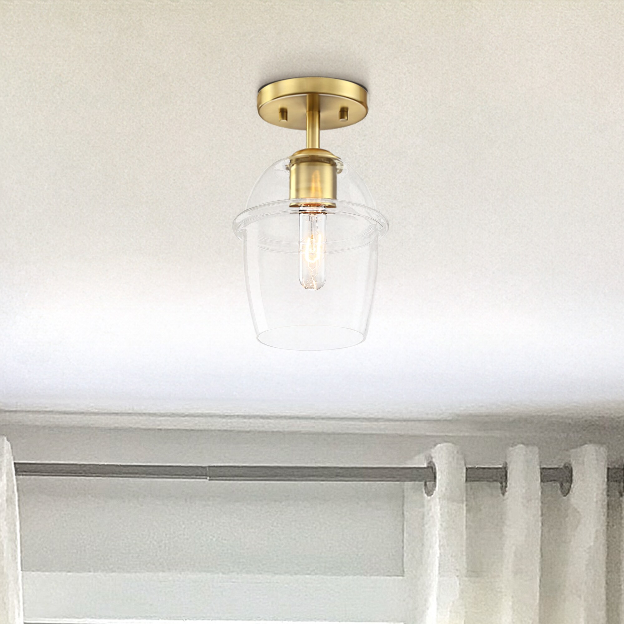 Designers Fountain D310M-SF-BG Summer Jazz 3 -Light 7-in Brushed Gold Semi Flush Mount Light