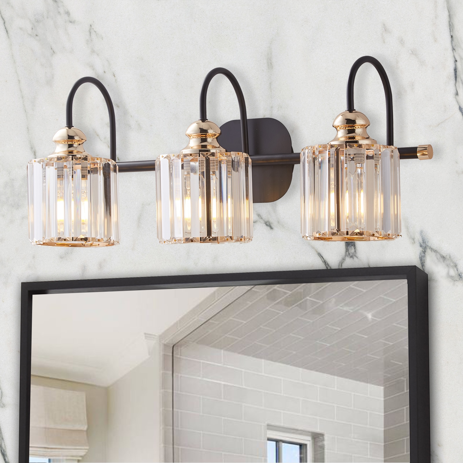 AAZJ LG-102274 Vanity Lighting 23-in 3 -Light Matte Gold Modern/contemporary Vanity light