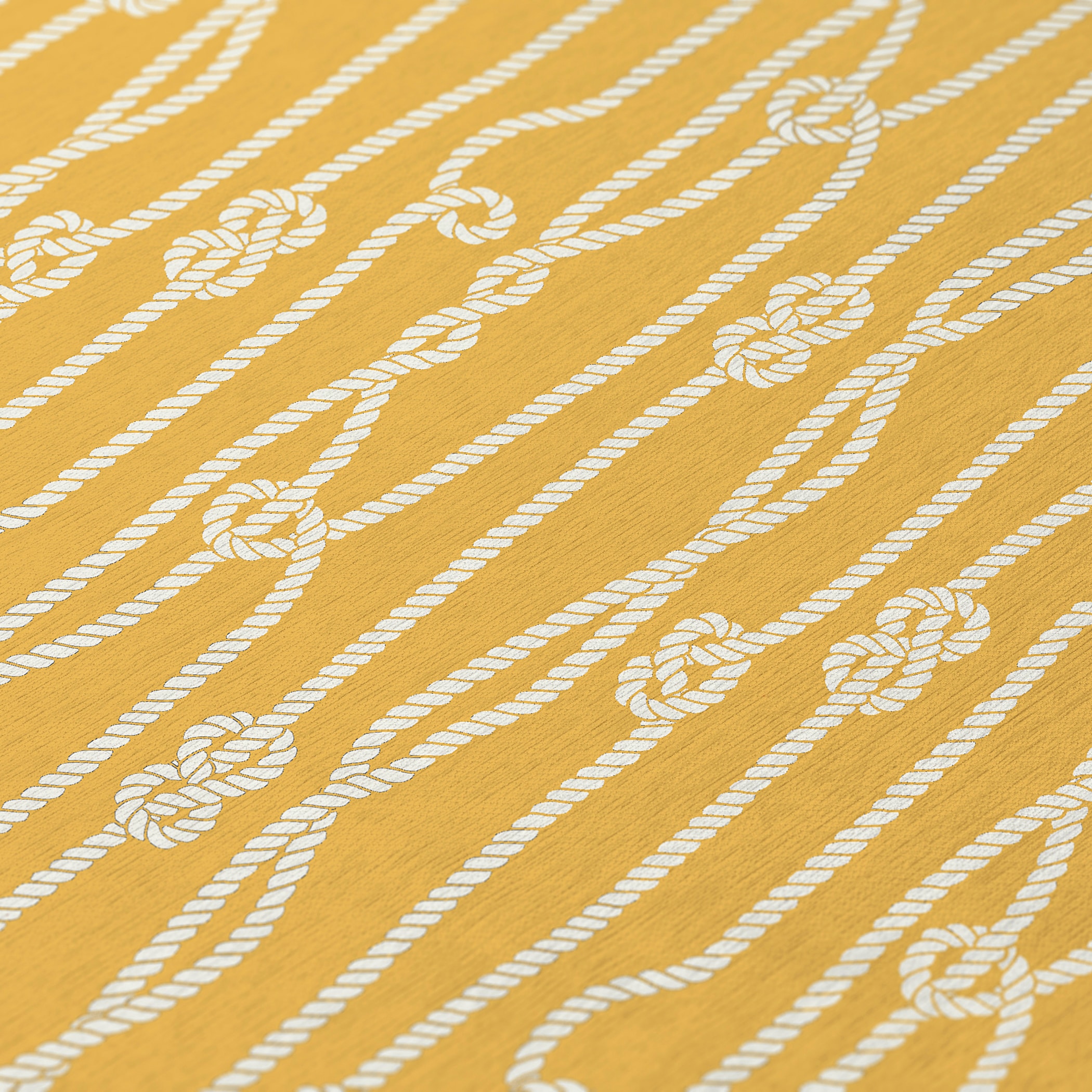Gilded Yellow and White Flat Woven Chenille 10' x 14' Rug