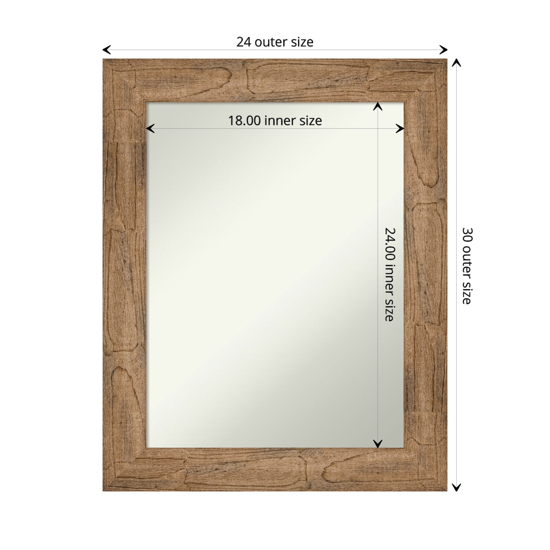 Owl Brown Distressed Wood Rectangular Wall Mirror for Nursery