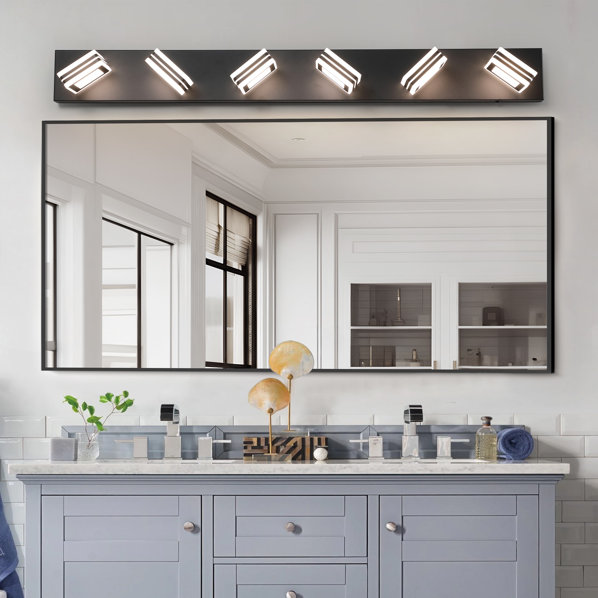 AAZJ LG-70915 Vanity Light 40-in 6 -Light Black Modern/contemporary Vanity light