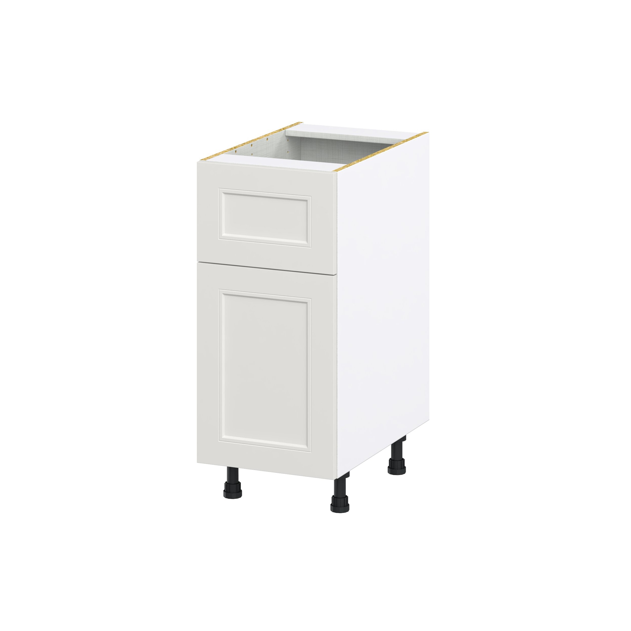 Hugo&Borg DSB15A(L/R)-BE Belcourt 15-in W x 34.5-in H x 25-in D Painted Light Gray Base Fully assembled Cabinet (Recessed Panel Shaker)