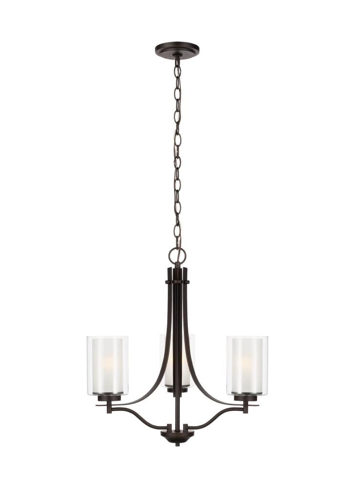 Generation Lighting 3137303-710 Elmwood Park 3 -Light Bronze Traditional For Use in Bathrooms, Bedrooms, Dining Rooms, Foyers, Kitchens, Living Rooms Chandelier