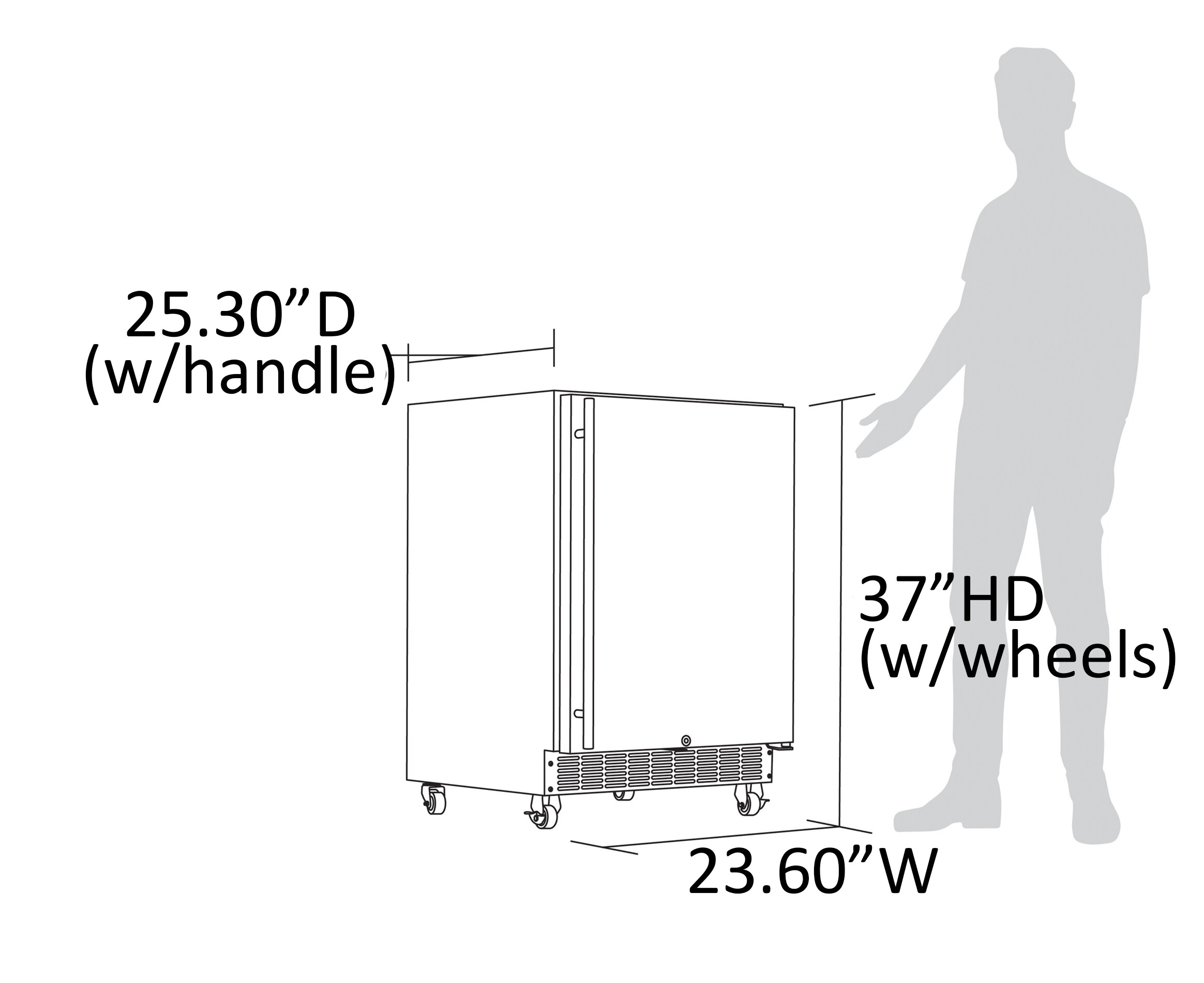 NewAir 24” Built-In 160 Can Outdoor Weatherproof Stainless Steel Beverage Fridge (NOF160SS00)