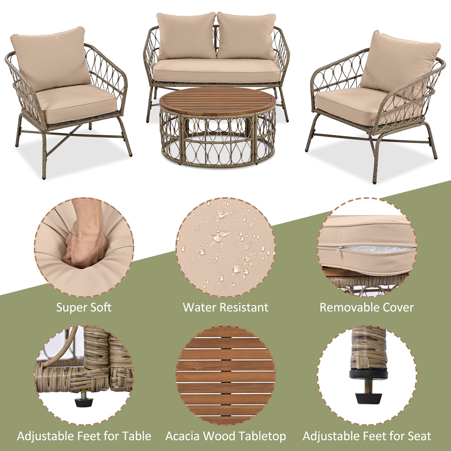 SINOFURN SYA38042BG Patio-Conversation-Sets - View #5