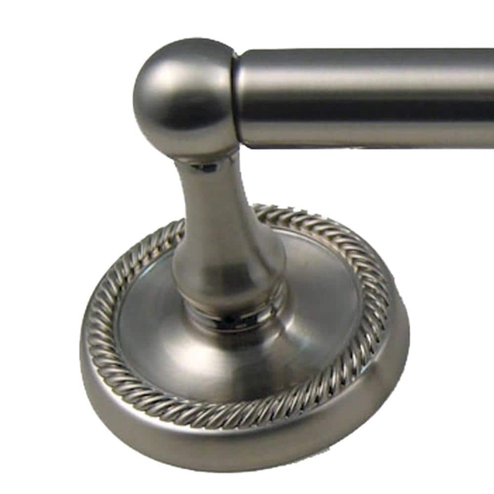 Rusticware 8124SN Riverside 24-in Satin nickel Wall mount Single Towel Bar