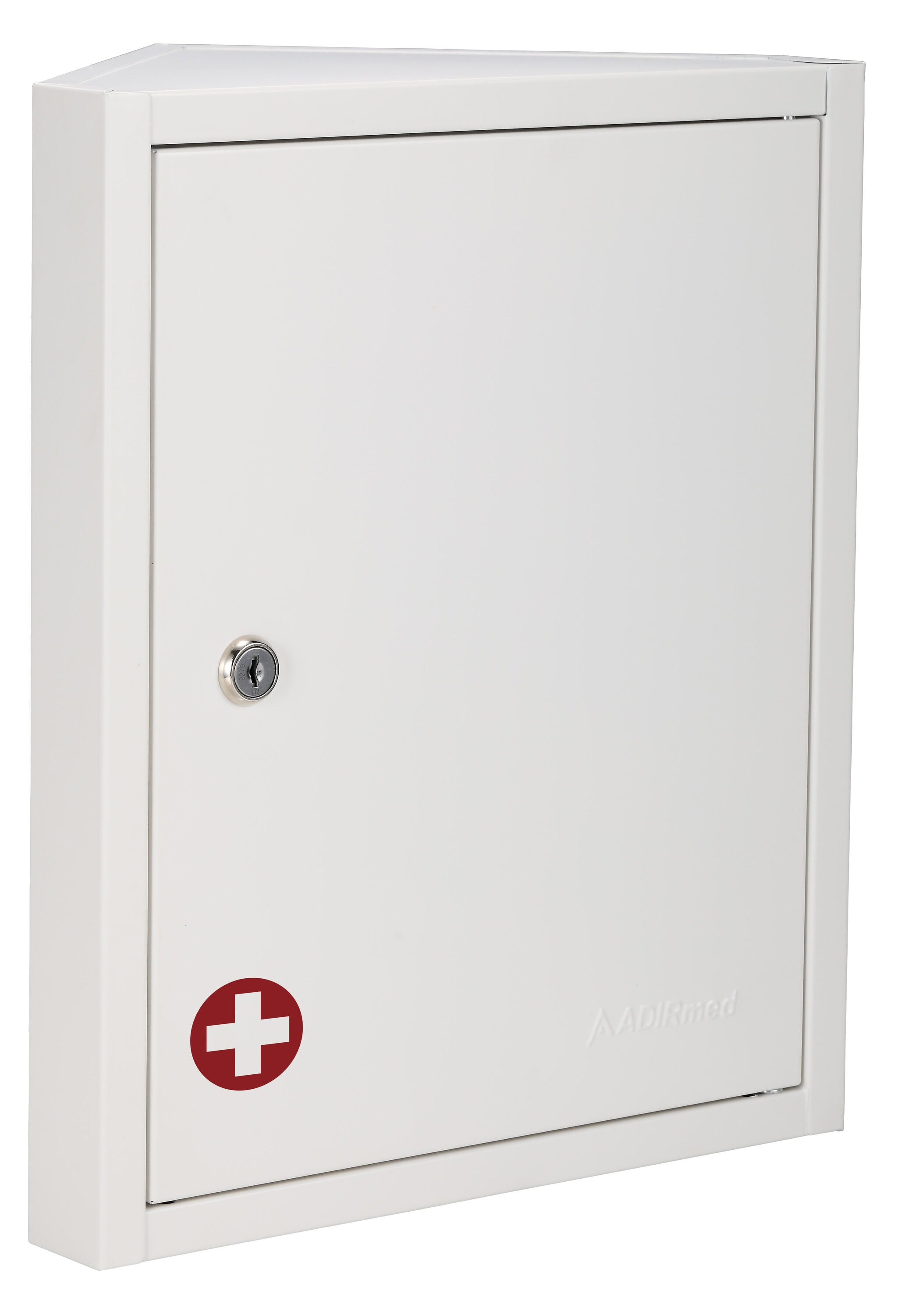 Viva Comfort 14.9-in x 14.9-in Wall Mount Steel Corner Wall Locking White Medicine Cabinet with Two Shelves