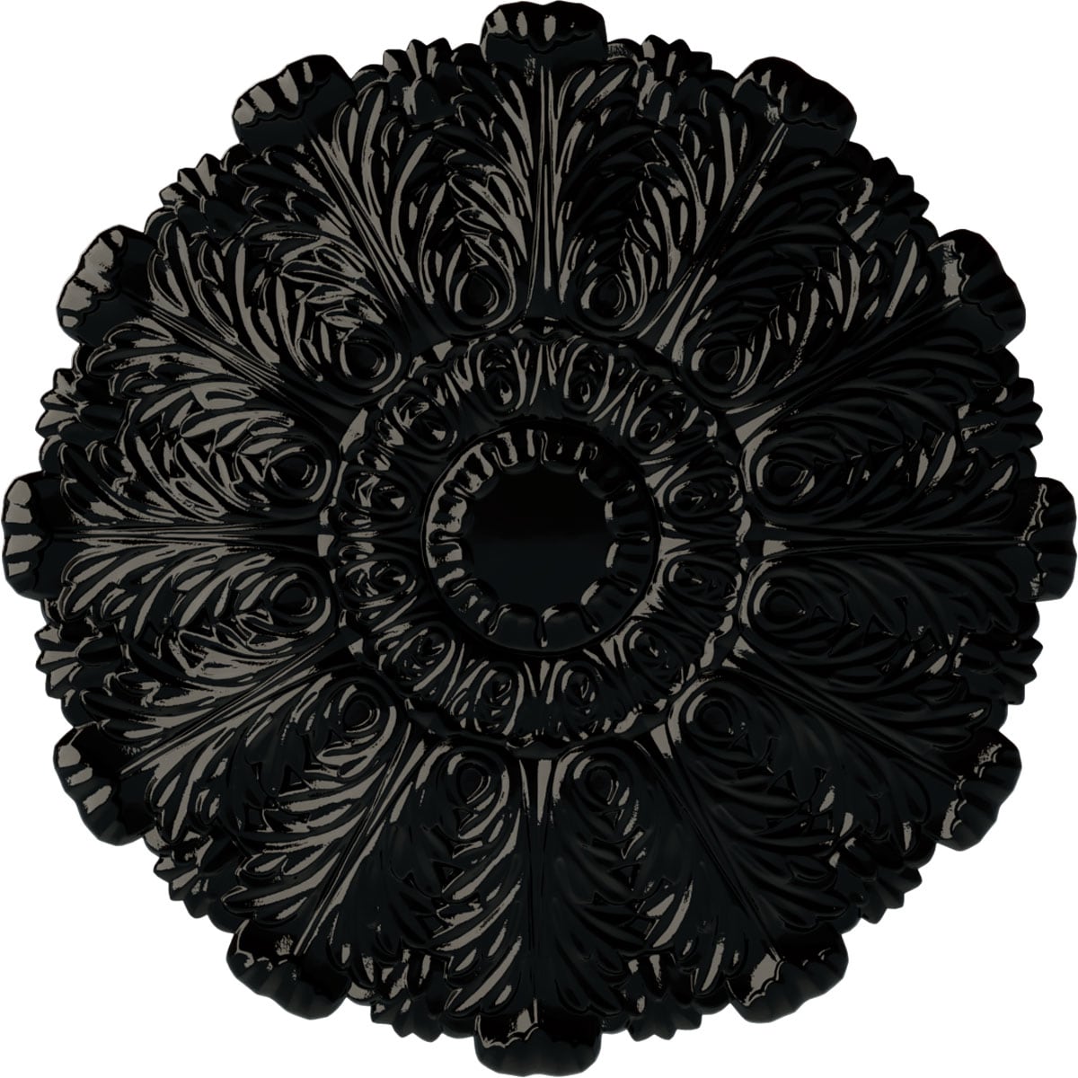 Ekena Millwork CM31DUBPS Durham 31-in W x 31-in L Painted Black Pearl Polyurethane Whole Ceiling Medallion