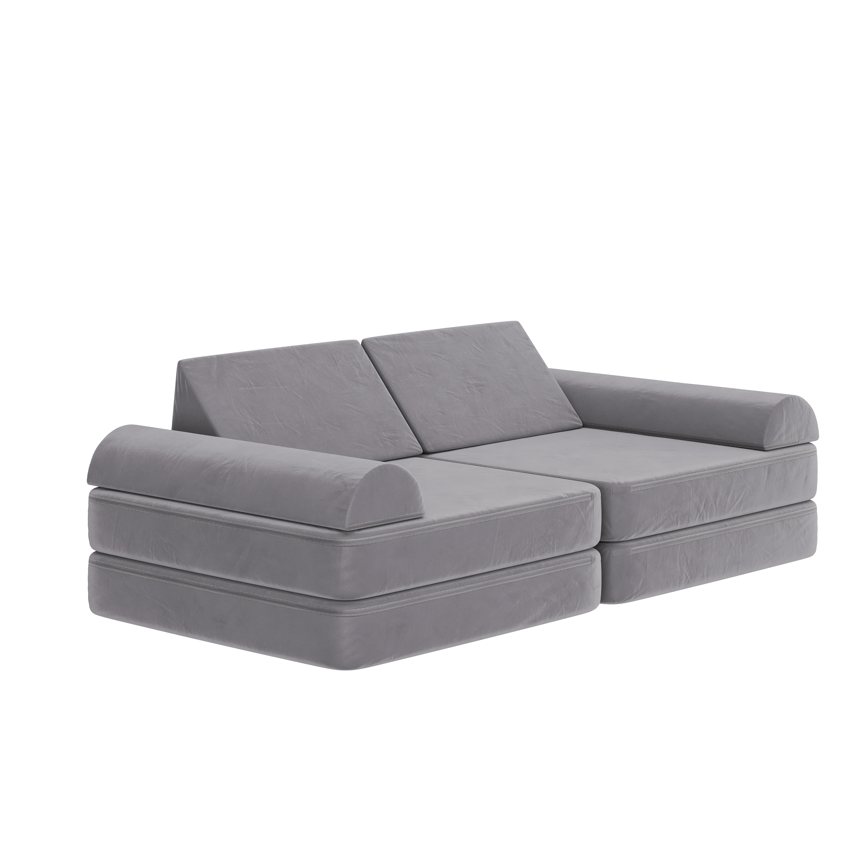 Flash Furniture 196861175947 Marlowe 56-in Modular Kids Play Couch with 6 Soft Foam Sectional Sofa Pieces in Gray