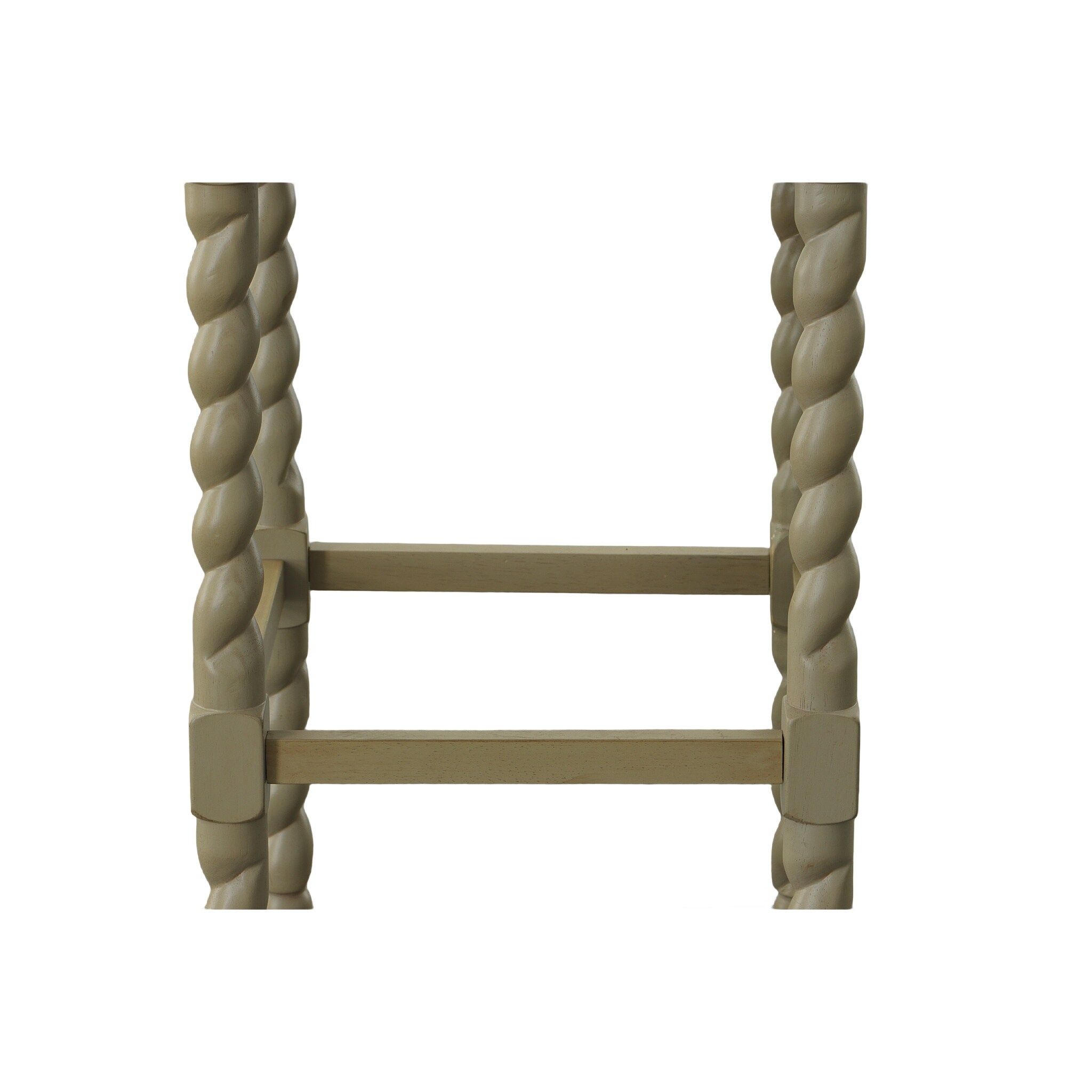 Weathered Gray and Linen 30" Bar Stool with Turned Legs