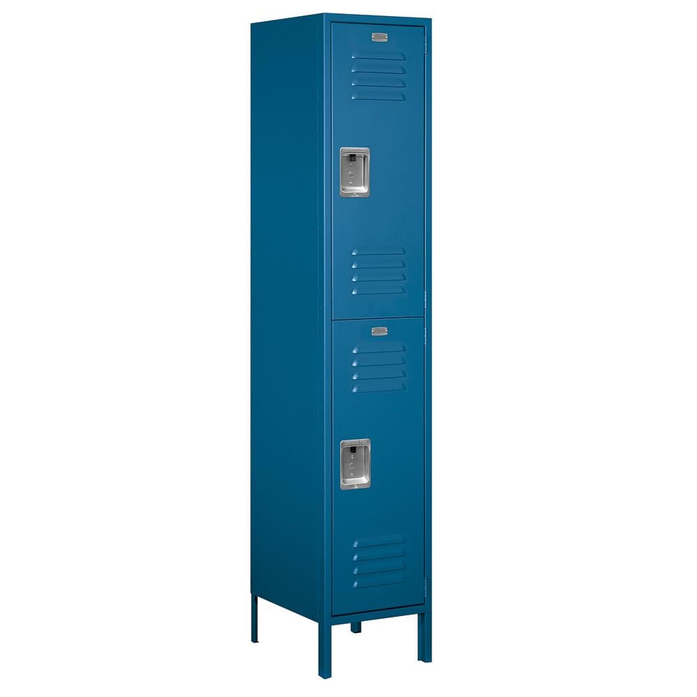 SALSBURY INDUSTRIES 18-52168BL-A Vented Metal Locker-Five Tier Box Style-1 Wide-5 -ft High-15-in Deep-Gray-Unassembled