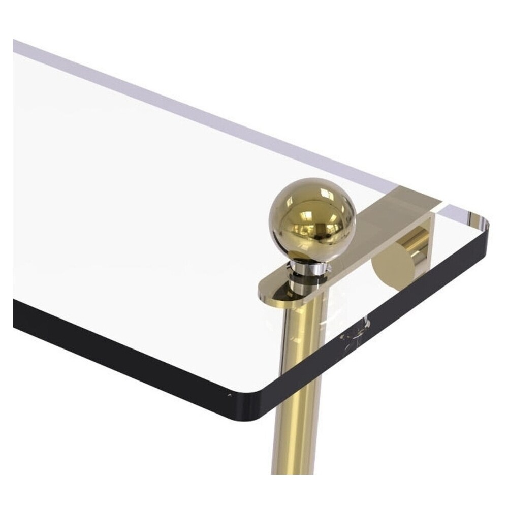 Allied Brass Unlacquered 3-Tier Brass Wall Mount Corner Bathroom Shelf  (8-in X 15-in X 8-in) in the Bathroom Shelves department at