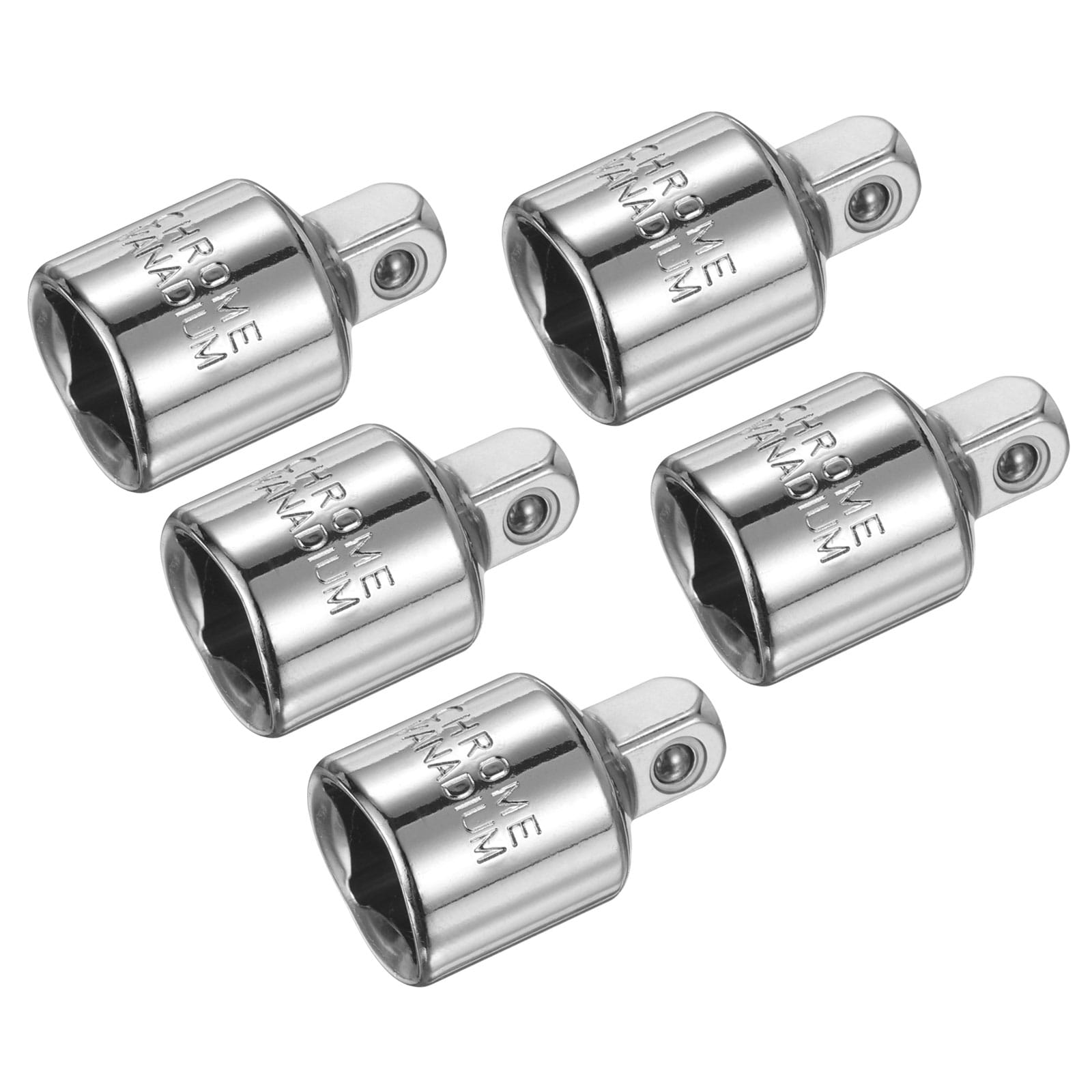 Harfington 5pcs Impact Socket Adapter 3/8 Inch Female to 1/4 Inch Male Square Drive Reducer Standard SAE Converter Impact Driver Ratchet Wrench Breaker Bar Conversion Silver #S26050903UX0098