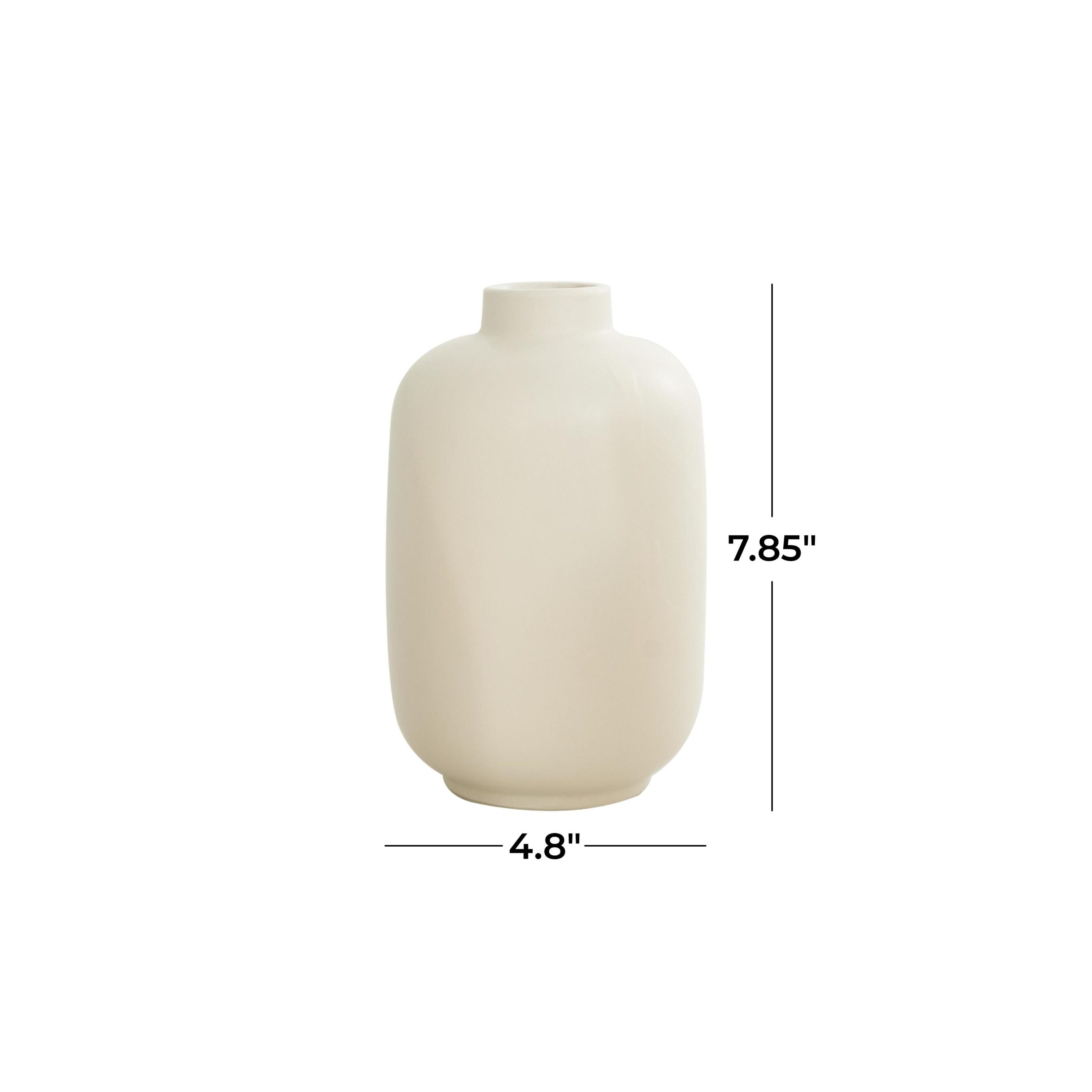 White Ceramic Cylinder Table Vase