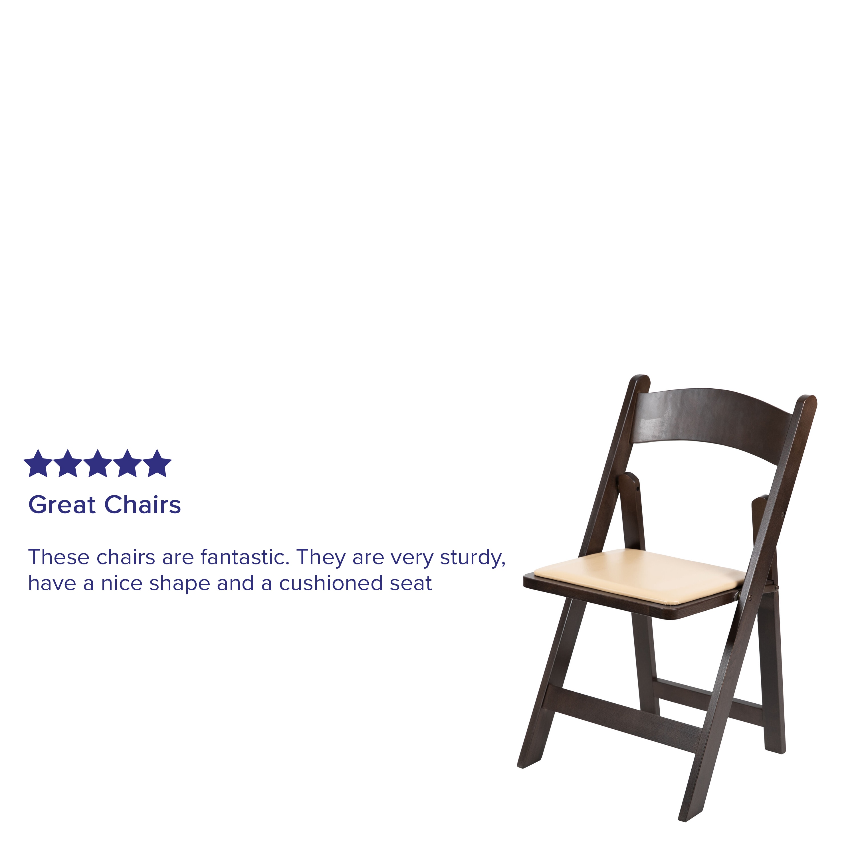 Elegant Chocolate Folding Chair with Detachable Vinyl Seat