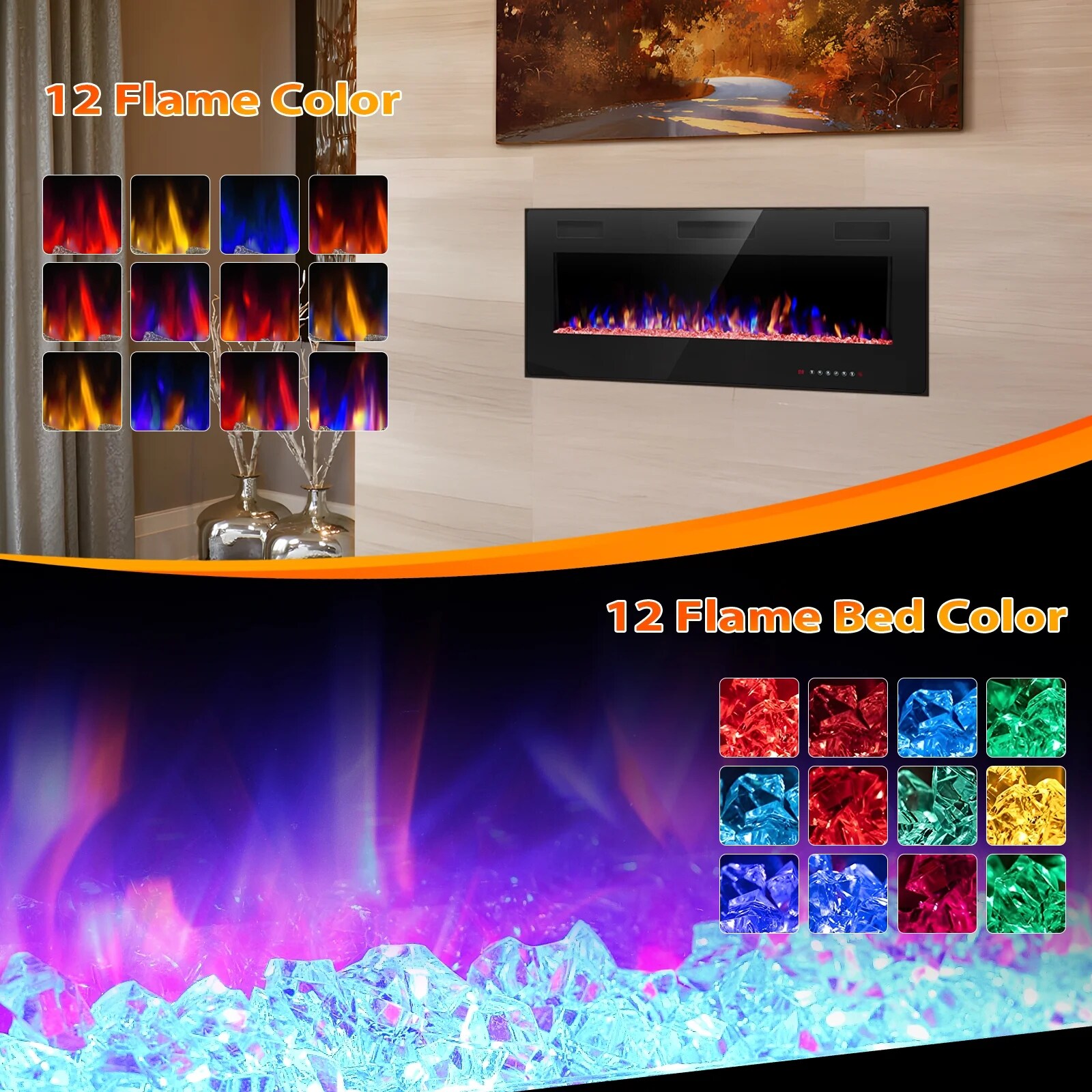 COWSAR LSRW-842C3 Electric-Fireplace-Fireboxes - View #4