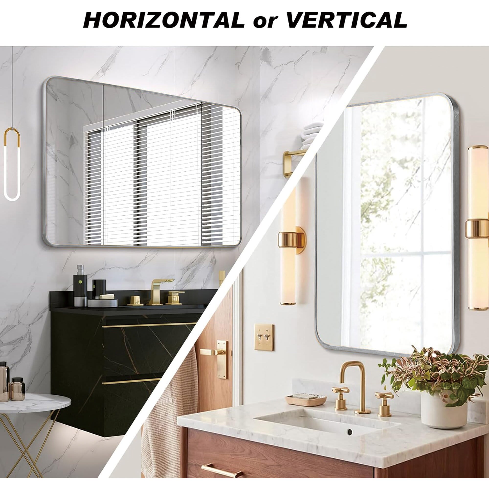 Aoibox LAB0226M25 Framed-Bath-Mirrors - View #5
