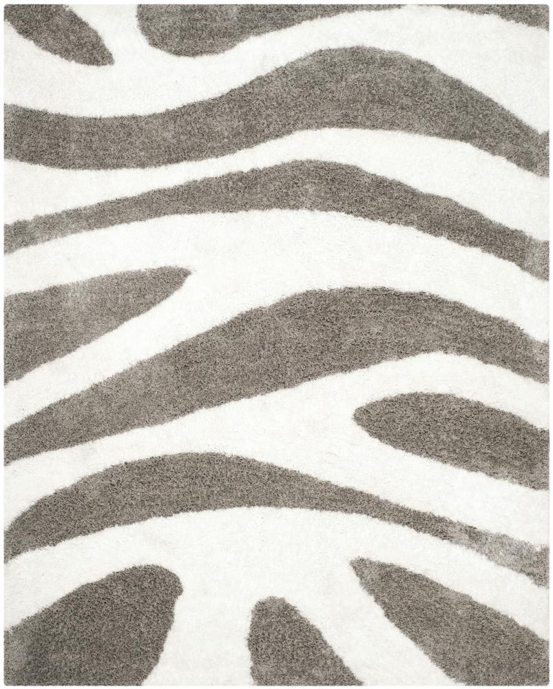 Safavieh BSG321A-8 Barcelona Nablus Shag 8 x 10 (ft) Tufted Synthetic Ivory/Silver Rectangular Indoor Abstract Area rug