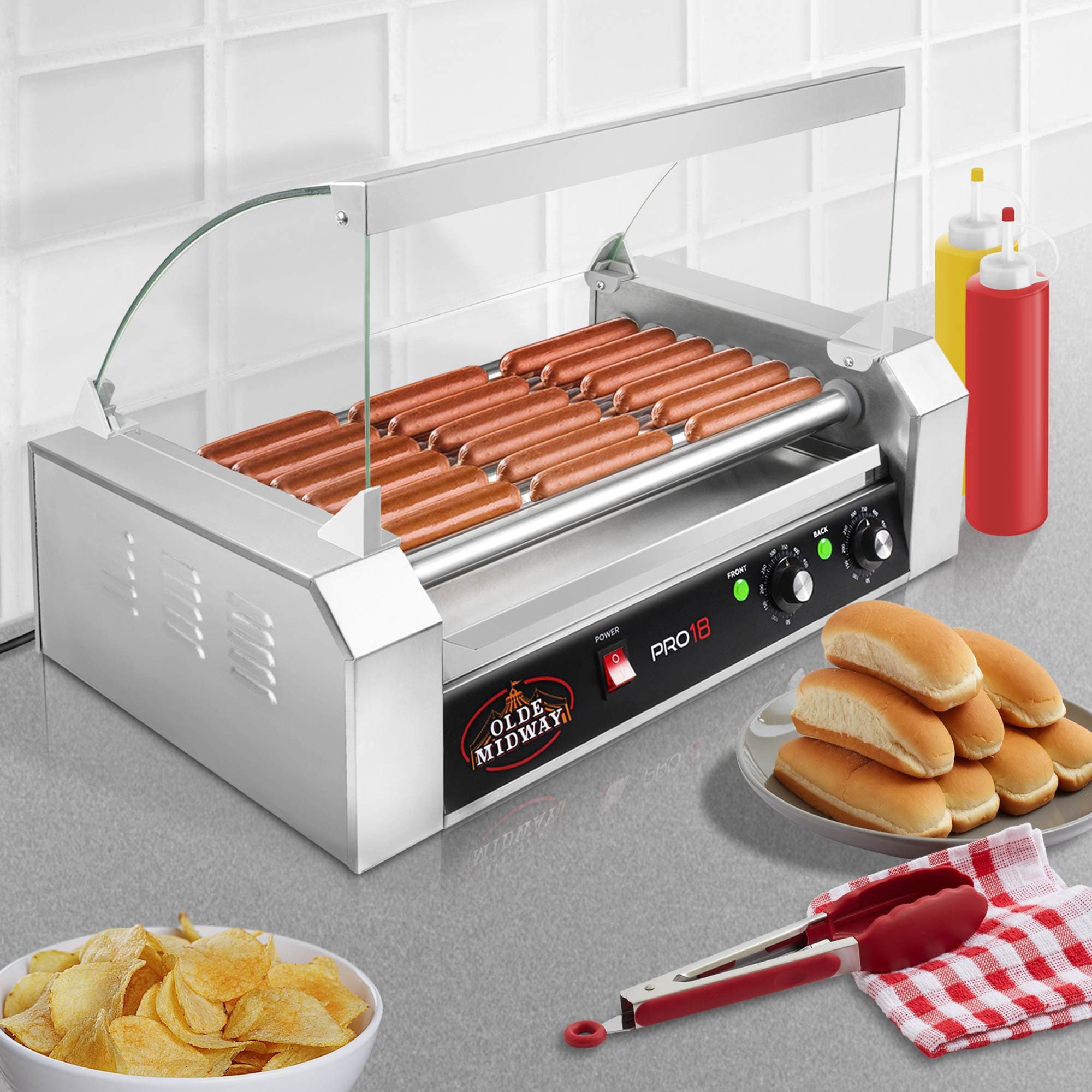 Olde Midway CON-ROLL-PRO18-CVR Hot-Dog-Cookers - View #7