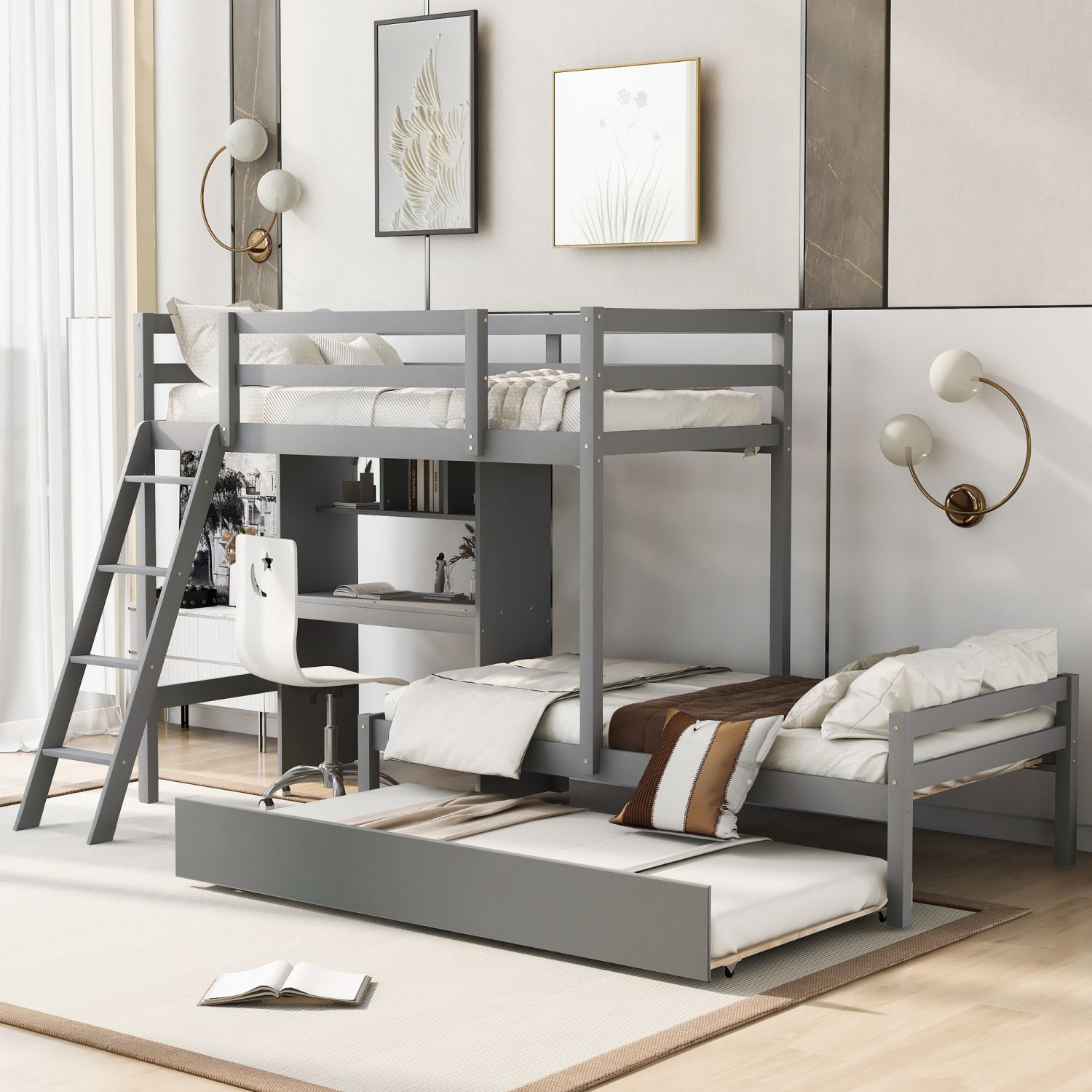 JASMODER GX000411AAE Gray Twin Composite Platform Bed