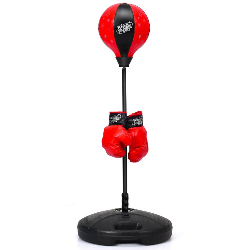 Kids Punching Bag with Gloves New Adjustable Stand Speed Ball With Pump Toy Set 