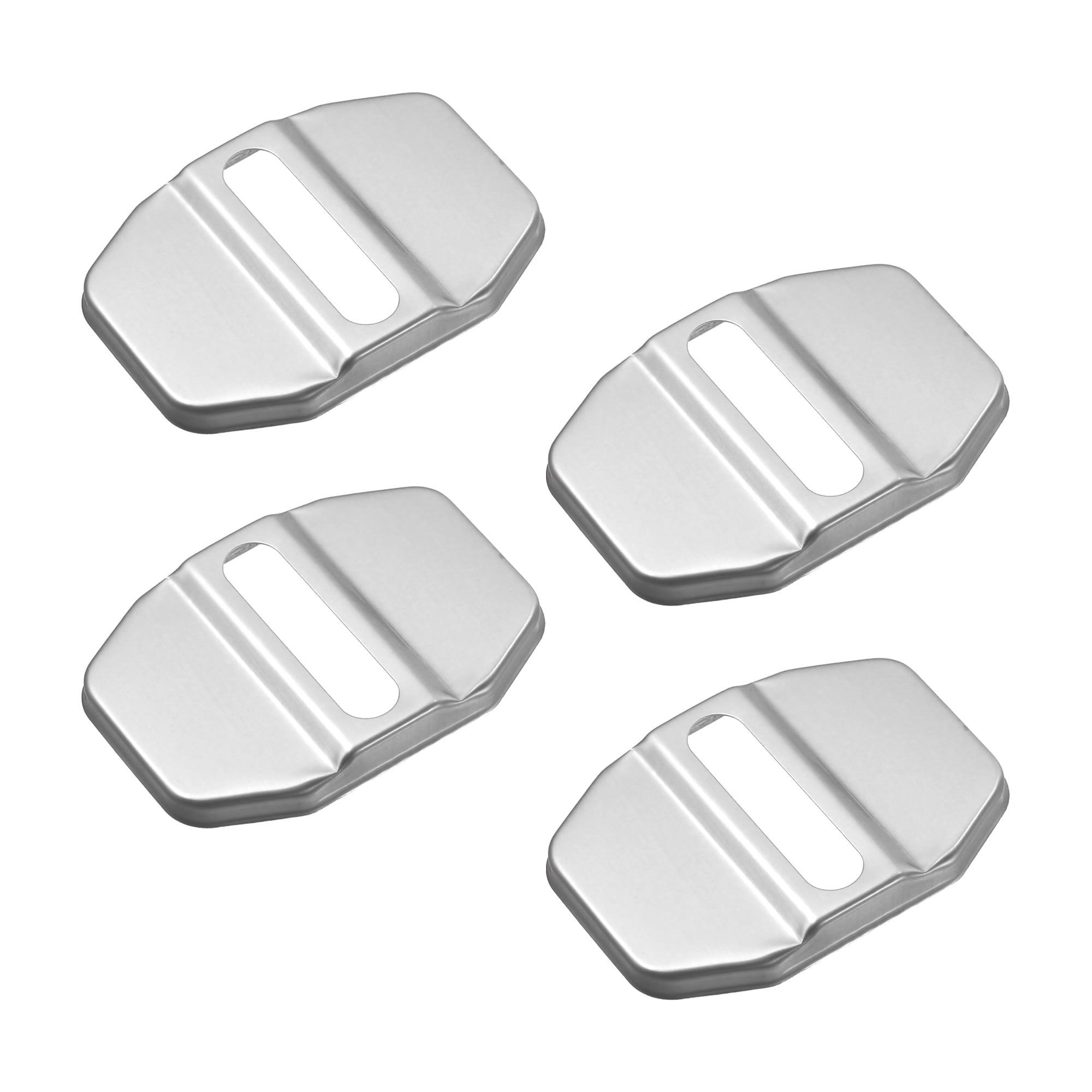 Unique Bargains Car Door Latch Lock Cover Door Latch Lock Buckle Protector for Mercedes for AMG A S m C E CLS GL CLA GLE Stainless Steel Silver Tone 4pcs