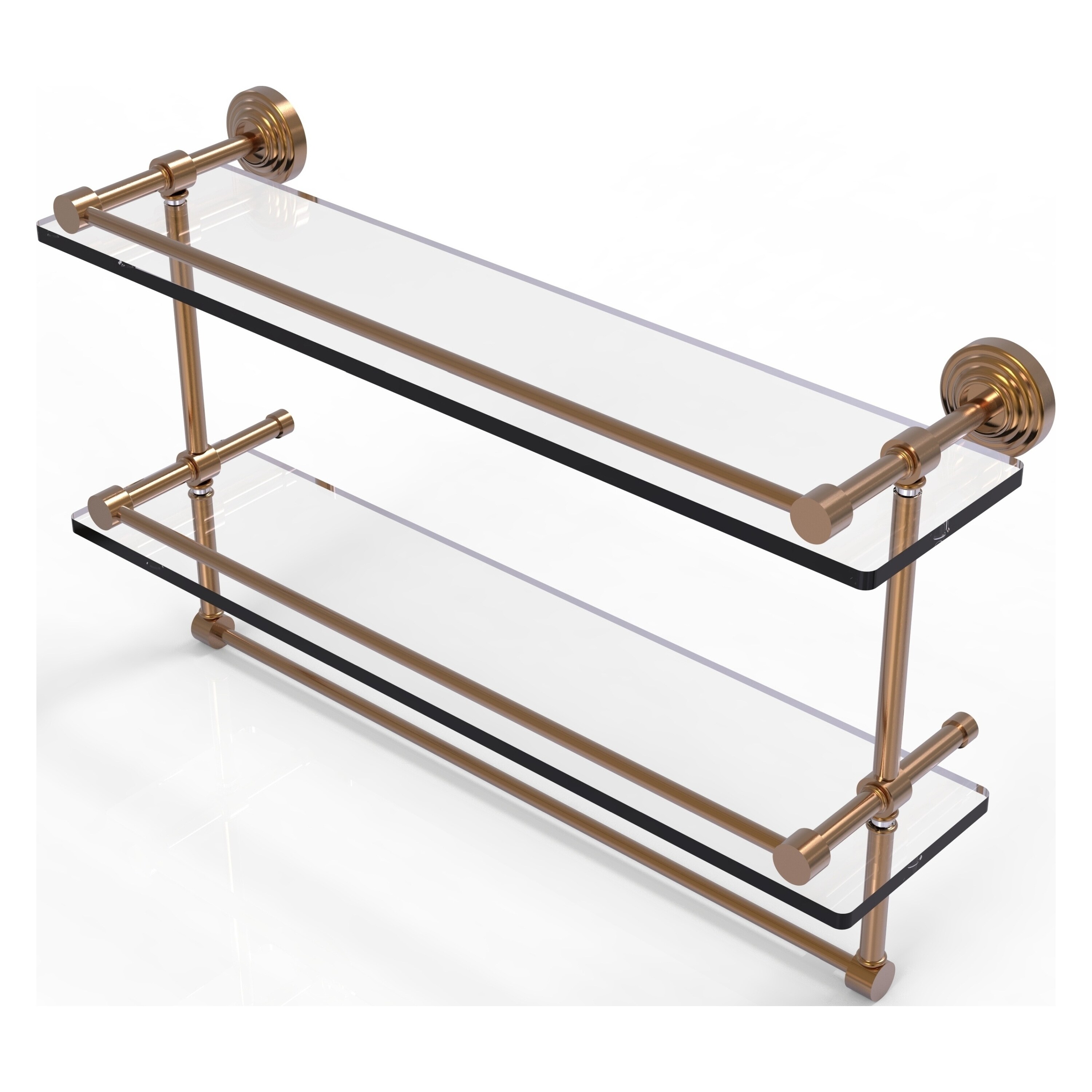 Allied Brass WP-2TB/22-GAL-BBR Waverly Place Brushed Bronze 2 -Tier Wall mount Bathroom Shelf ( 22-in x 12-in x 5-in )