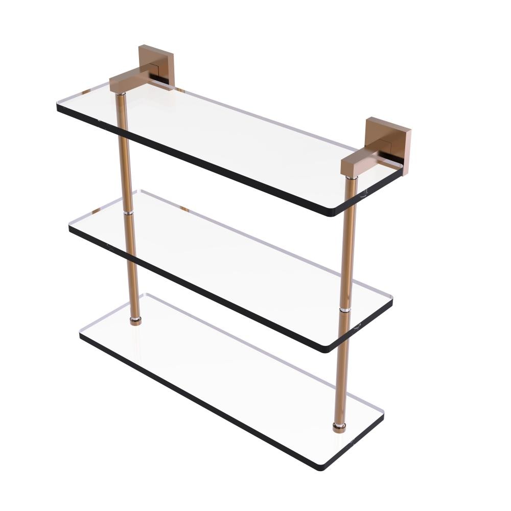 Allied Brass MT-5-16-BBR Montero Brushed Bronze 3 -Tier Wall mount Bathroom Shelf ( 16-in x 14.9-in x 5-in )