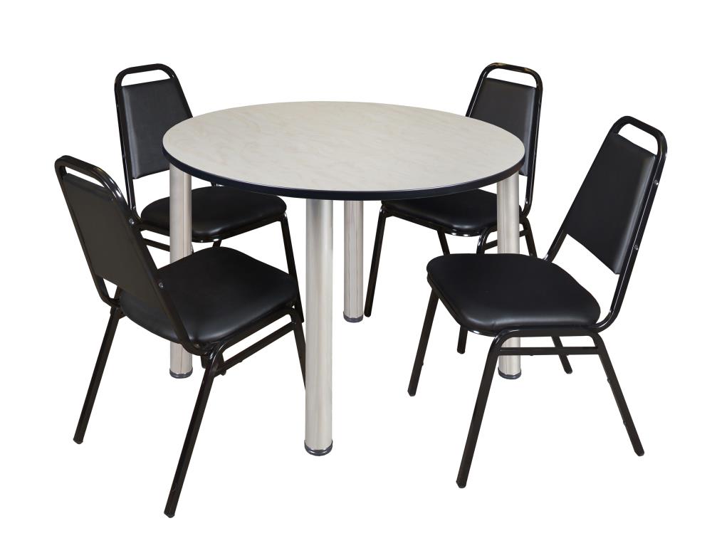 Regency TB48RNDPLBPCM29BK Breakroom Off-white 4-Person Training Table (48-in W x 29-in H)