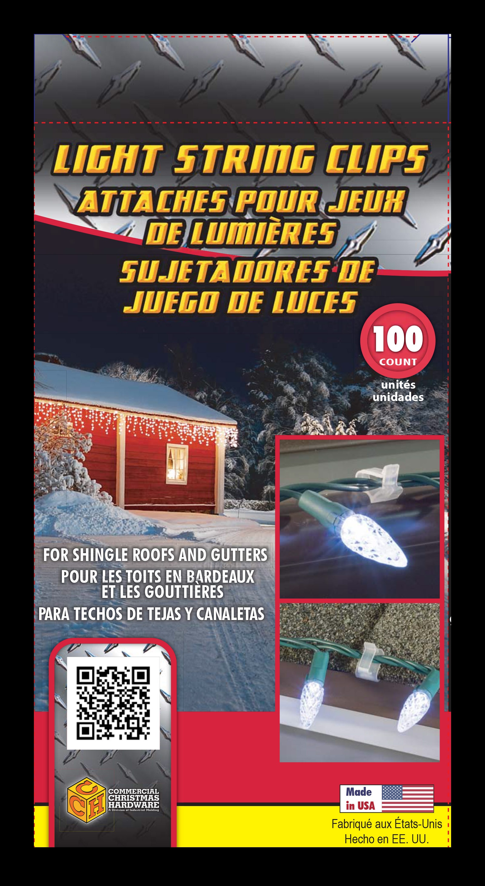 Commerical Christmas Hardware 2311210210 100-Pack Plastic Gutter/Shingle Clips