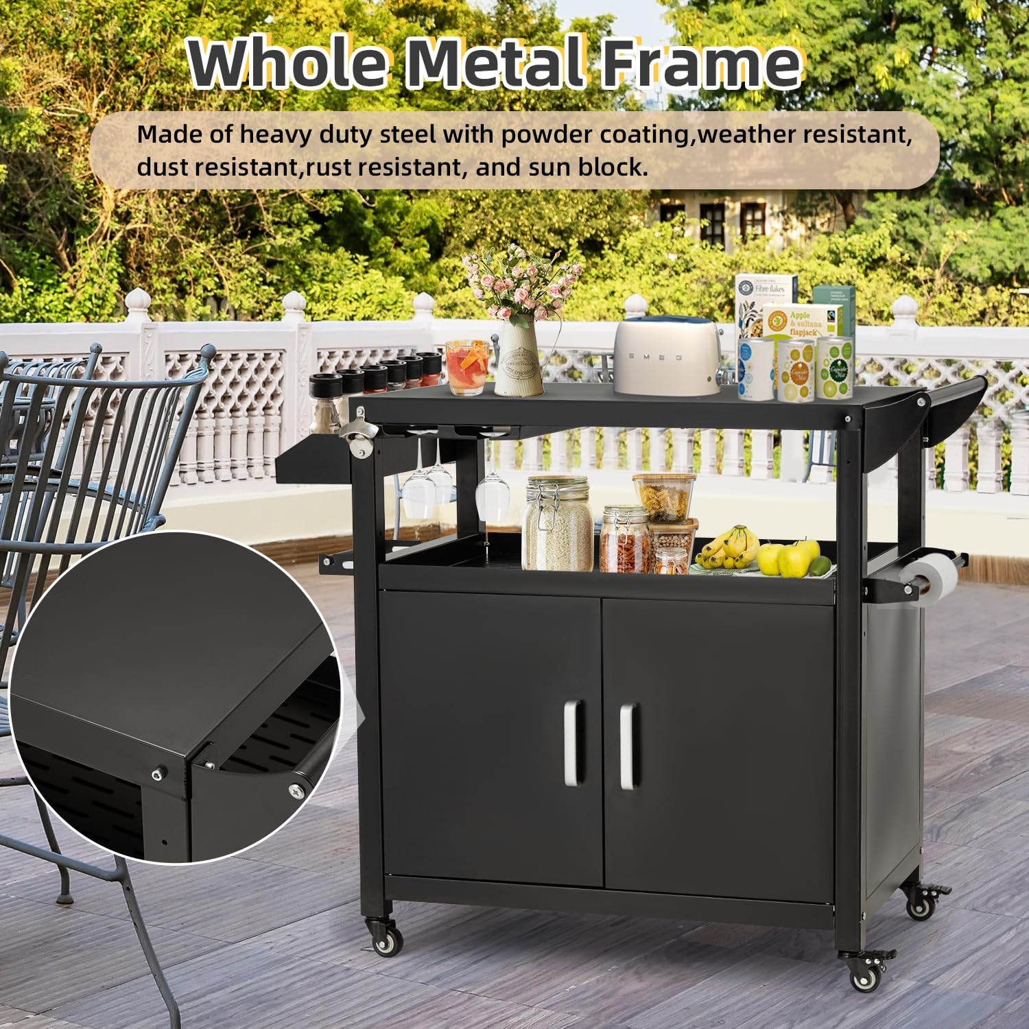 AECOJOY 16521BK-LS02 Grill-Carts-Grill-Stands - View #4