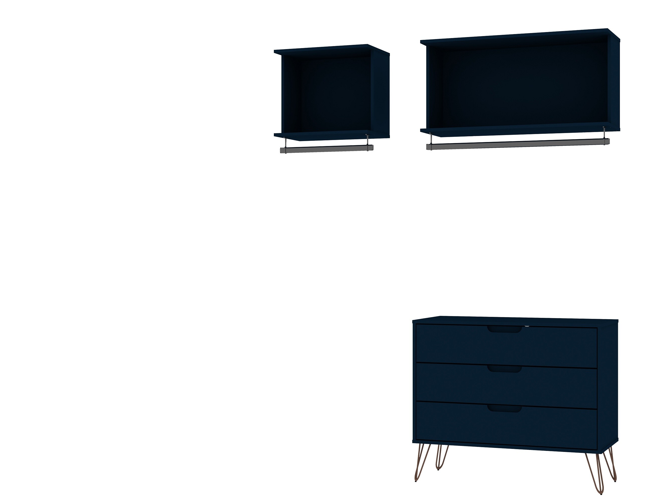 Manhattan Comfort 147GMC4 Rockefeller Tatiana Midnight Blue Armoire