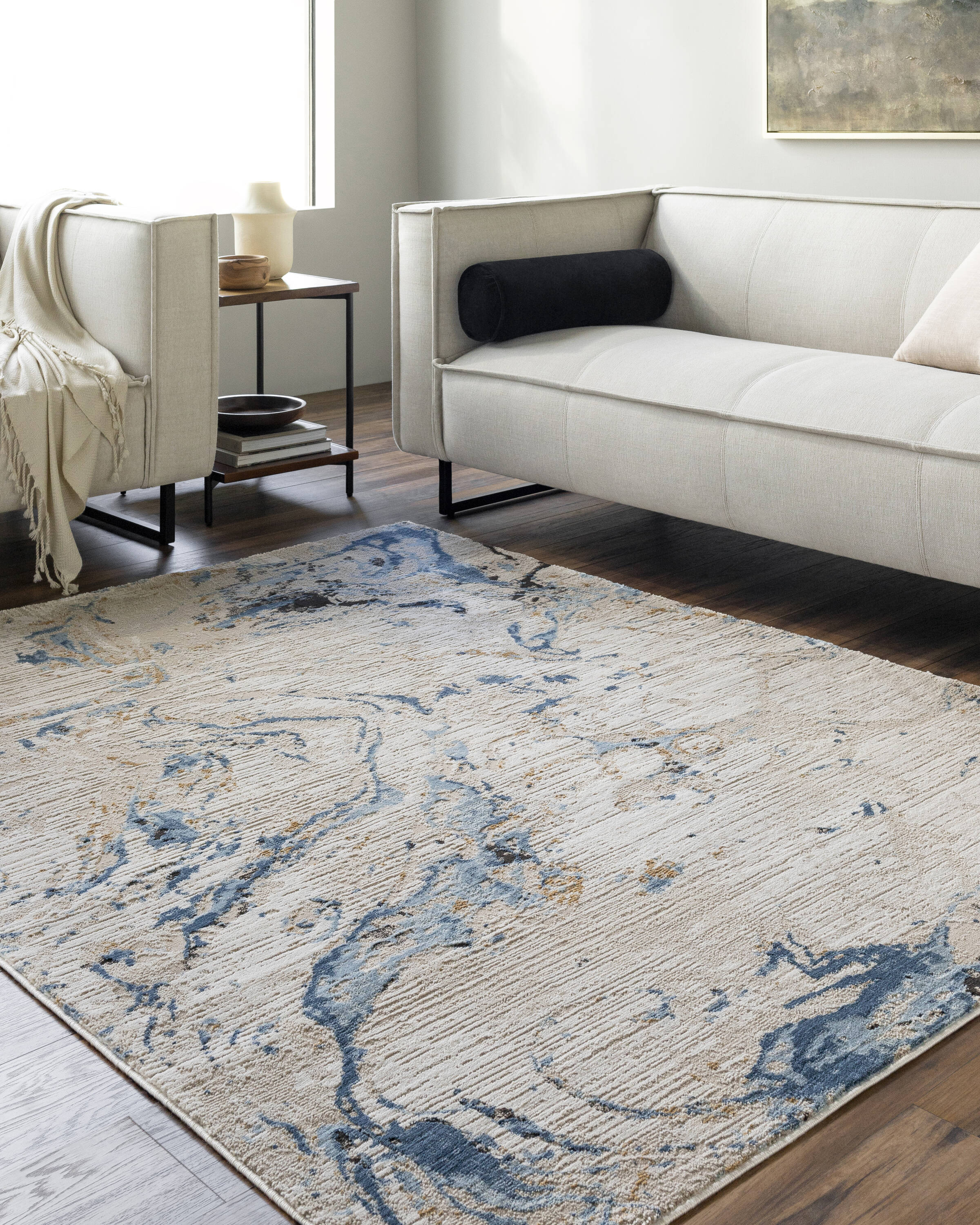 Livabliss ALG2347-537 Allegro 5 x 7 (ft) Loomed Polyester Ivory Rectangular Indoor Abstract Mid-Century Modern Area rug