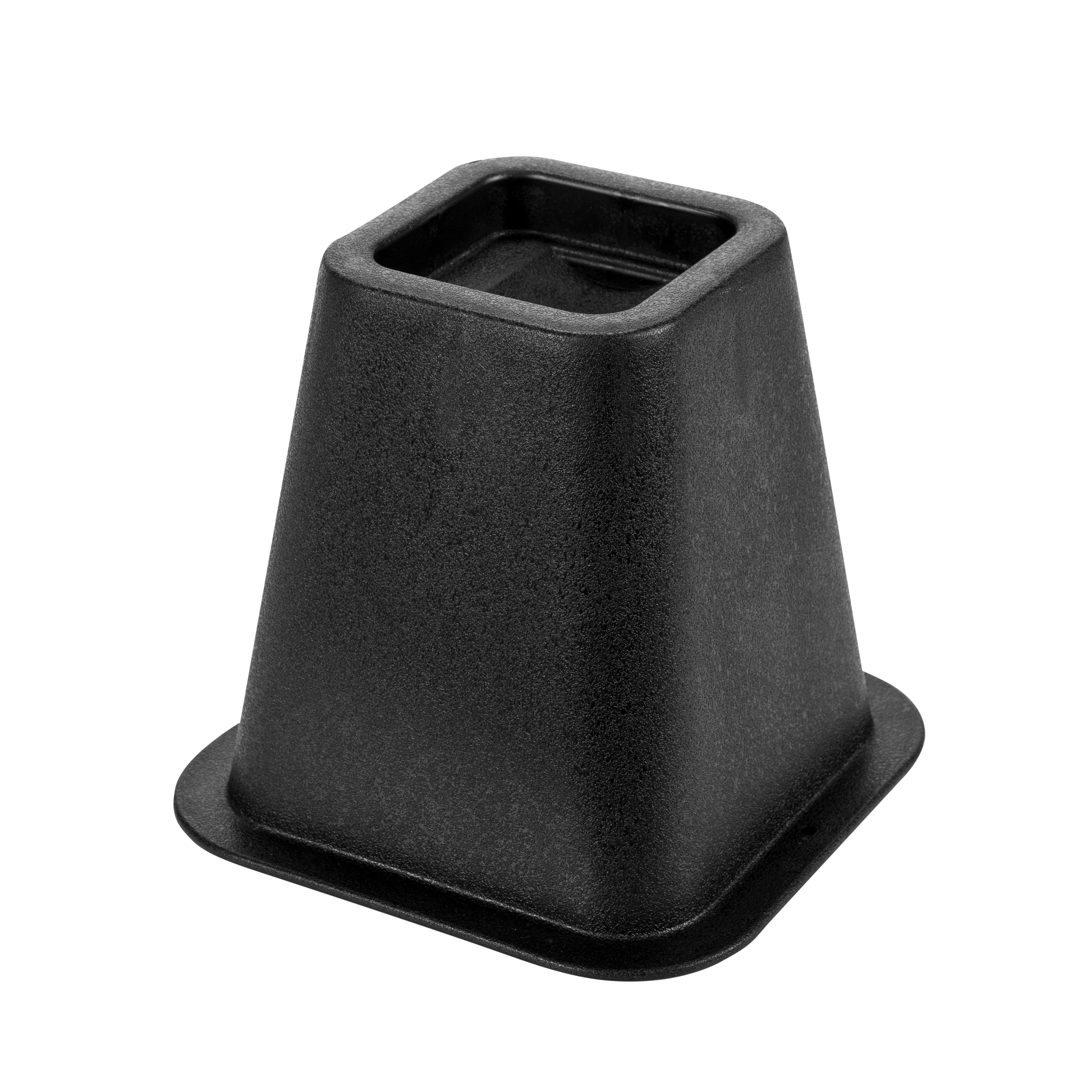 Simplify Black 6-Inch Plastic Bed Risers with Wheel Caster Stabilizer