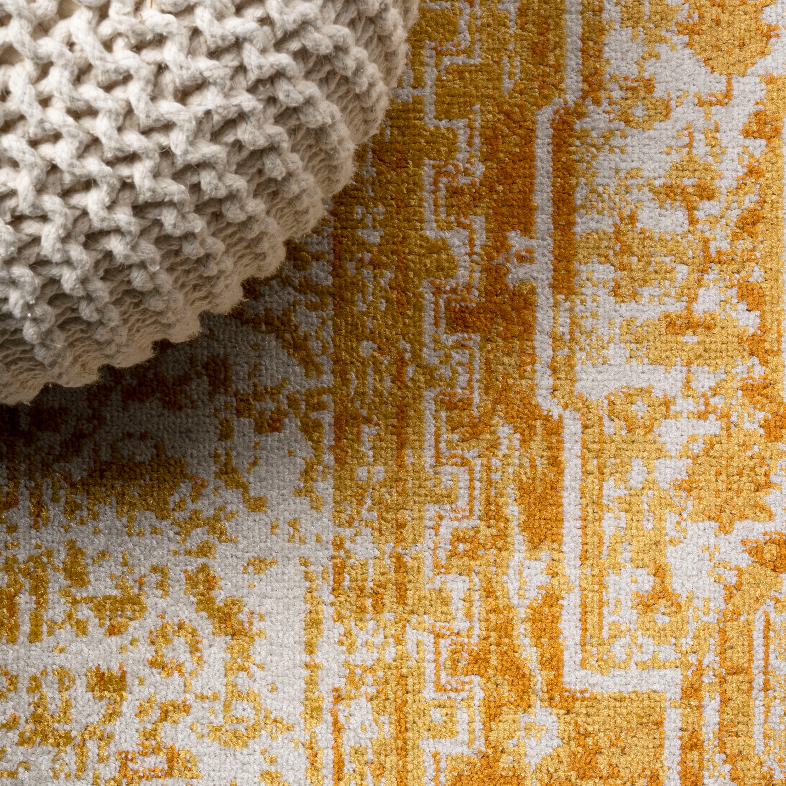Audrey Ivory and Orange Medallion Bohemian Area Rug