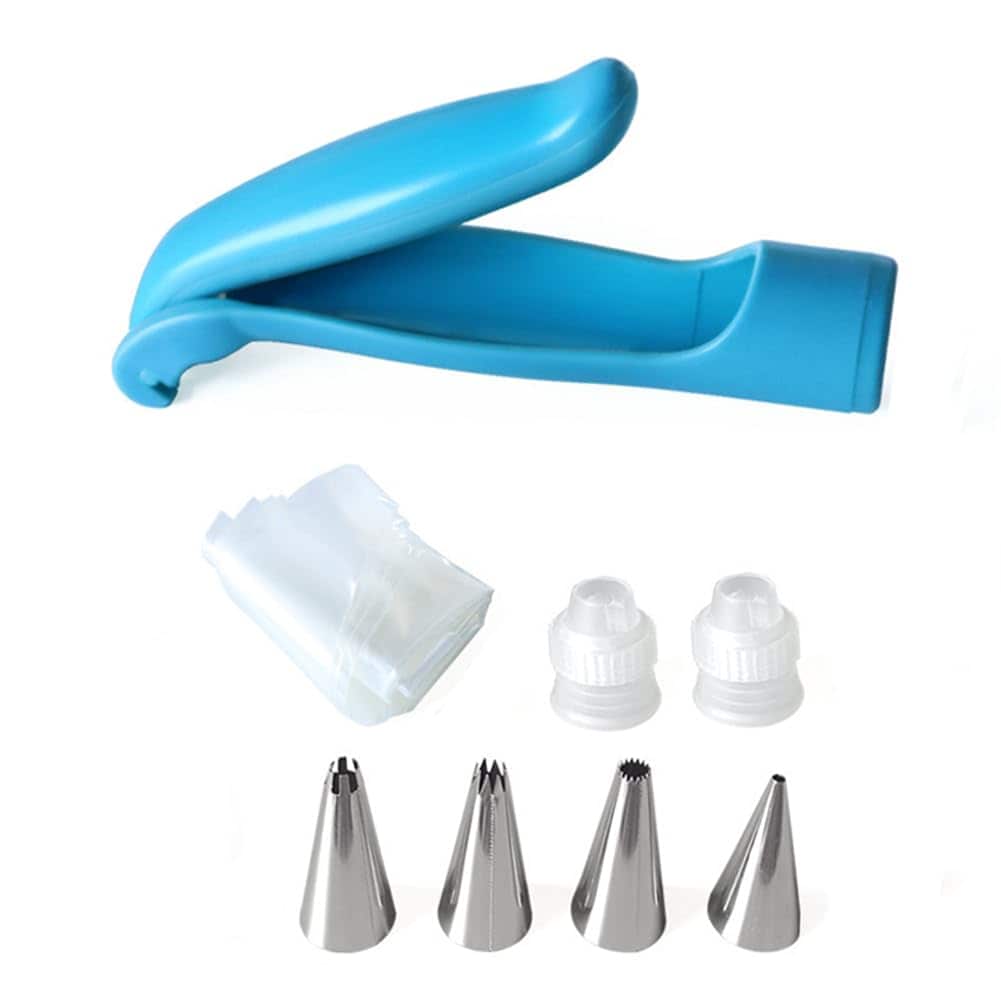 Aoibox  Blue Metal and ABS 17 Piece Cake Decorating Pen Kit with 10 Pastry Bags 4 Tips and 2 Couplers