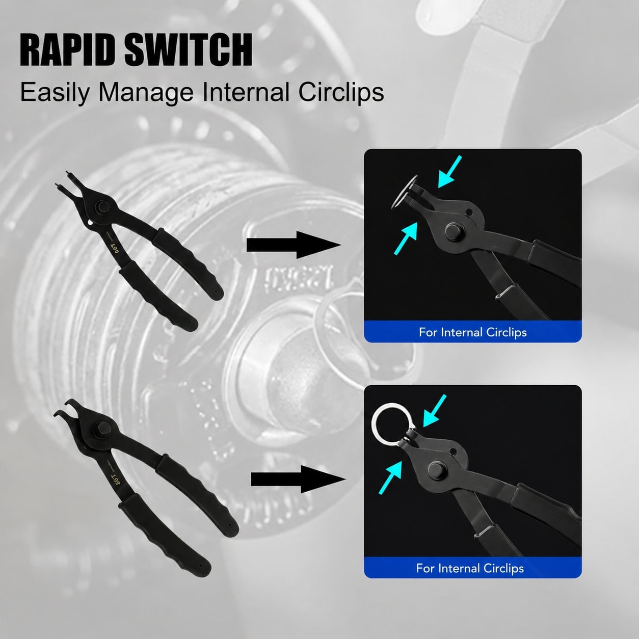 Etokfoks  10 Pcs Snap Ring Pliers Set Internal External Circlip Heavy Duty Removal Tool with Hook Pick