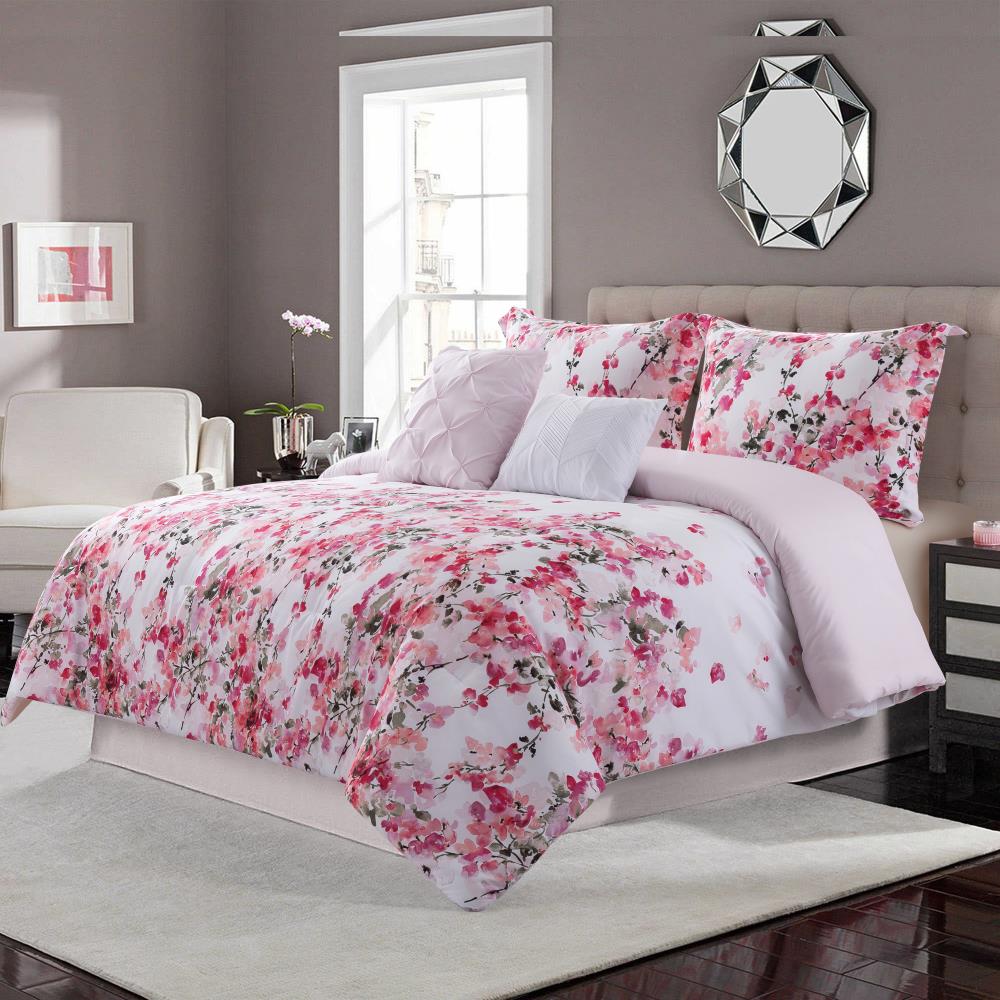 Bloom by Sara Berrenson Villa 5-Piece Rose King Comforter Set at Lowes.com