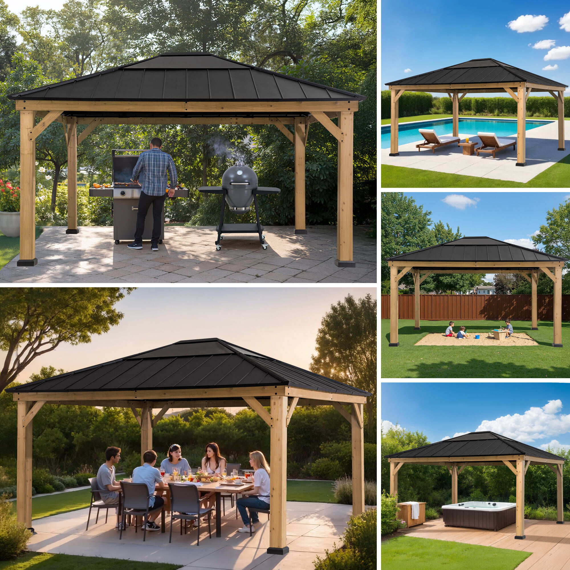 Sunjoy A102007600 Wood-Resin-Gazebos - View #12