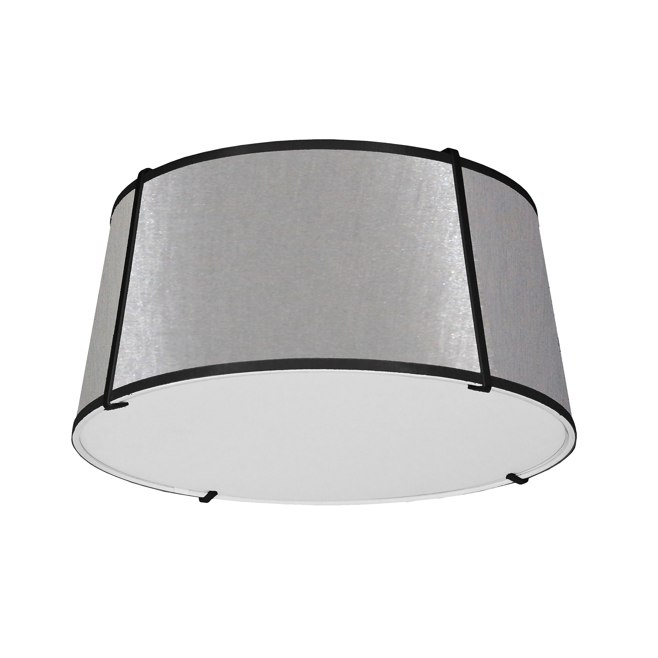 Dainolite TRA-3FH-BK-GRY Trapezoid 3-Light 16-in Matte Black LED Flush Mount Light