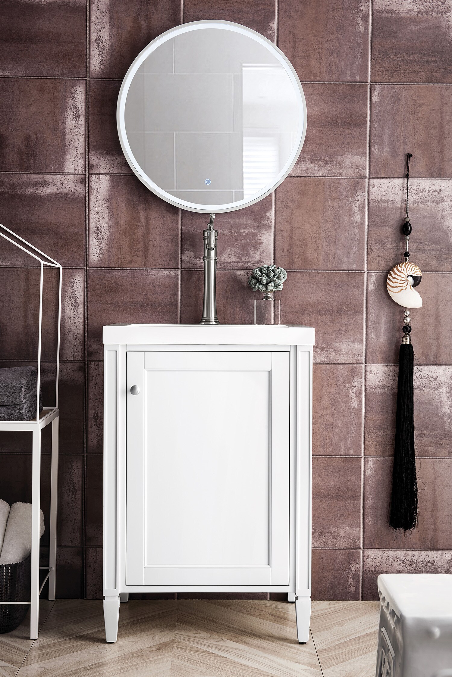 James Martin Vanities Britannia 24-in Glossy White Single Sink Bathroom ...