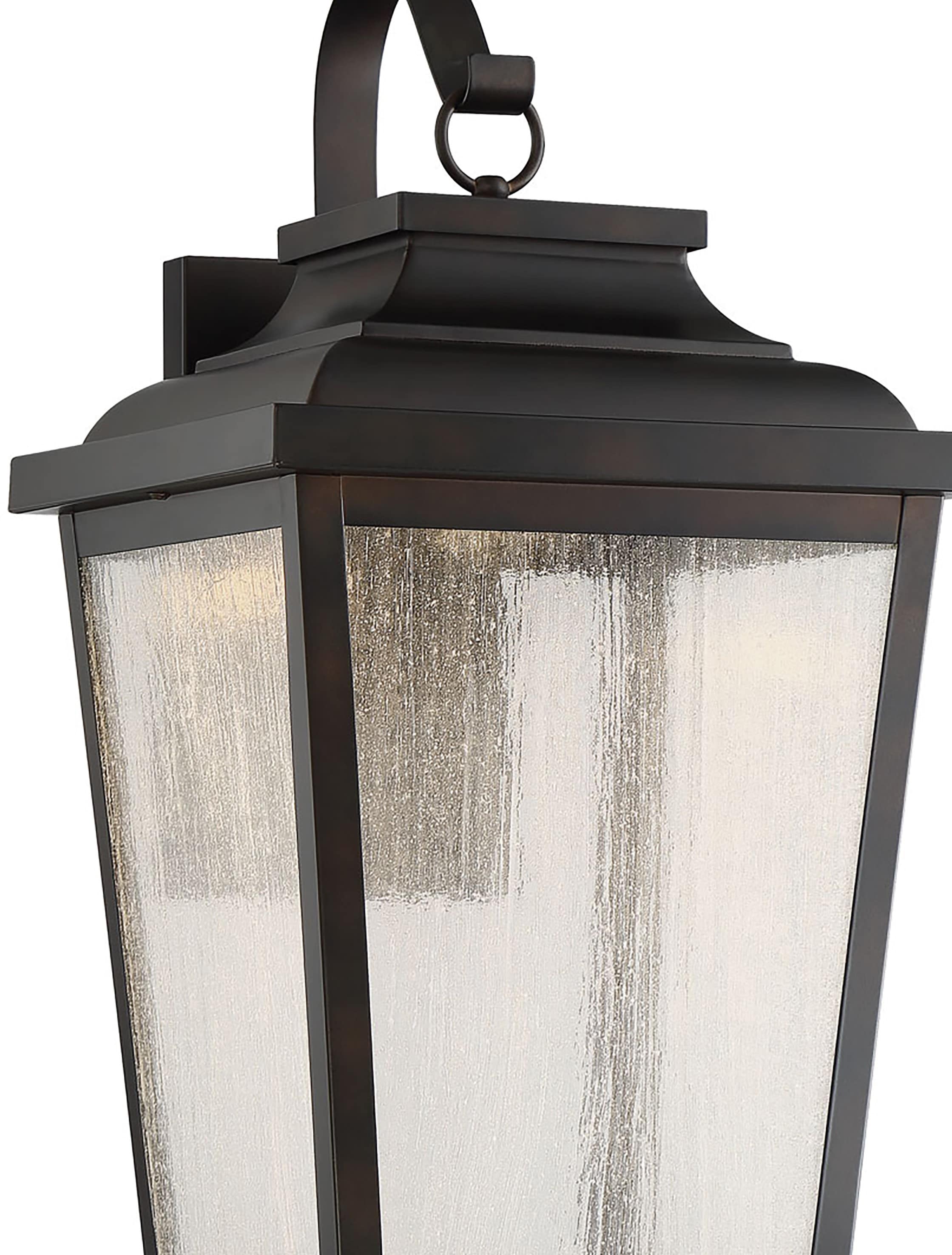 Chelesa Bronze LED Outdoor Wall Light with Clear Seeded Glass
