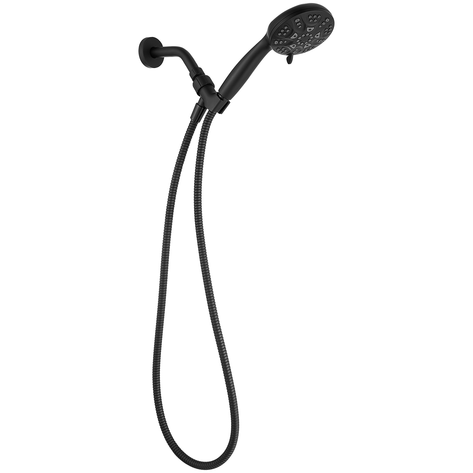 BWE A-9H-7803-B 1 -Settings Matte Black 4.72-in Round Handheld Filtered High Pressure Rain Shower Head 1.8 GPM