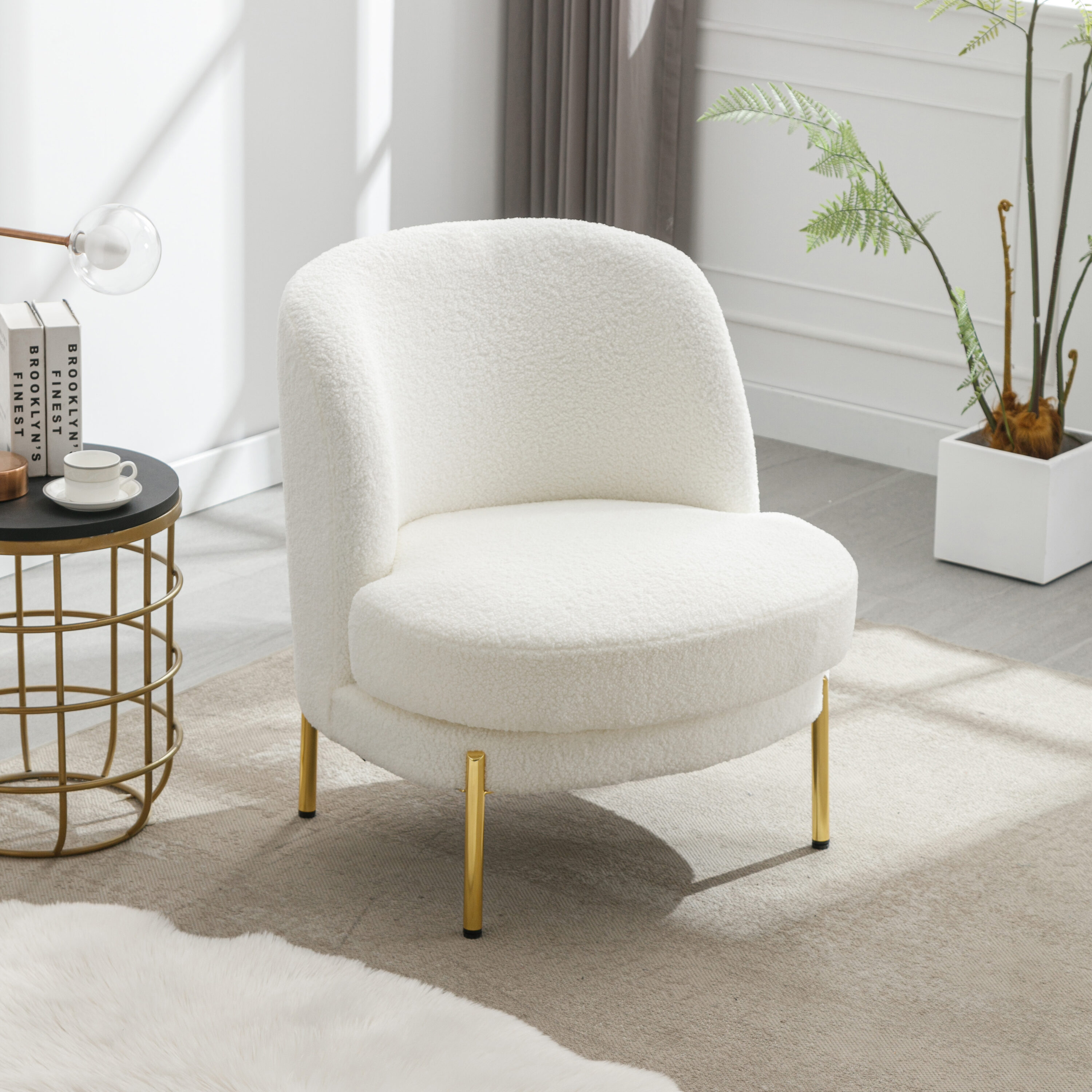 Buy Soft Cosy Bouclé Ivory Natural Mylo Accent Chair from the Next