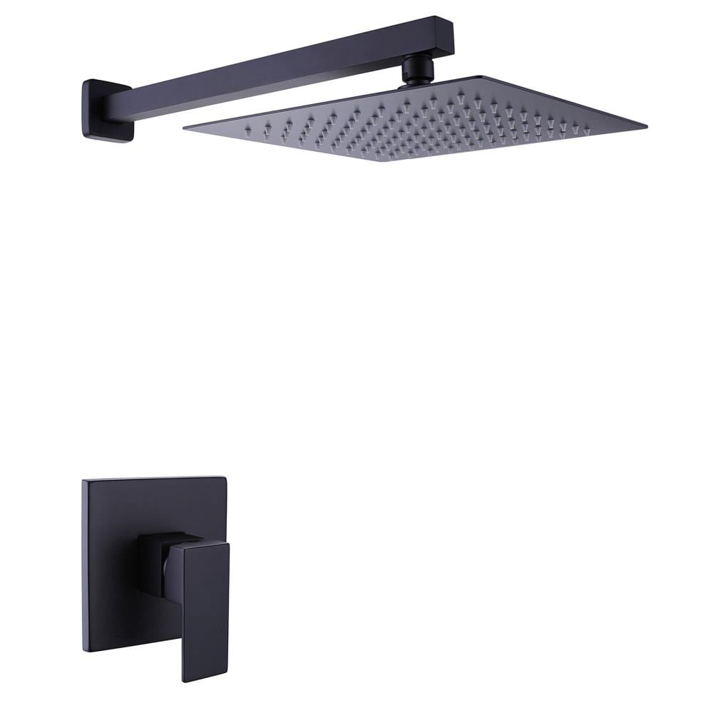 Parrot Uncle Matte Black Waterfall Built-In Shower Faucet System with 2-way Diverter Valve Included