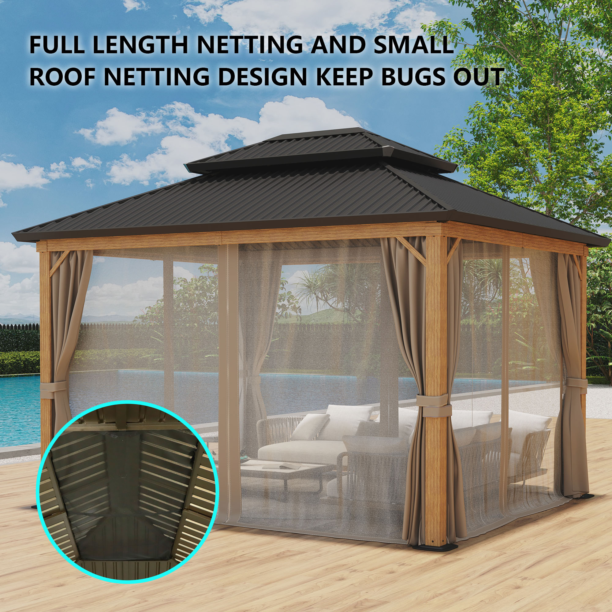 StarEcho VC-WYGZ602 Wood-Resin-Gazebos - View #2