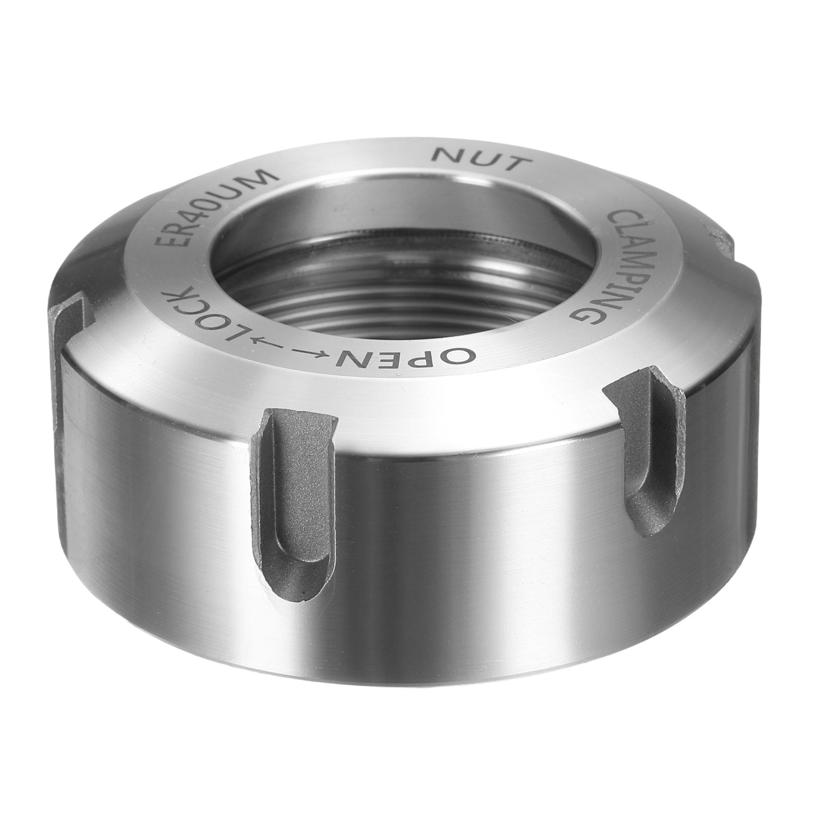 Harfington ER40-UM(M50) Type Collet Clamping Nut with Dynamic Balance Holes 40Cr Alloy Steel for CNC Machine Chuck Lathe Milling Tools Holder Bright Silver #S26051100UX9056