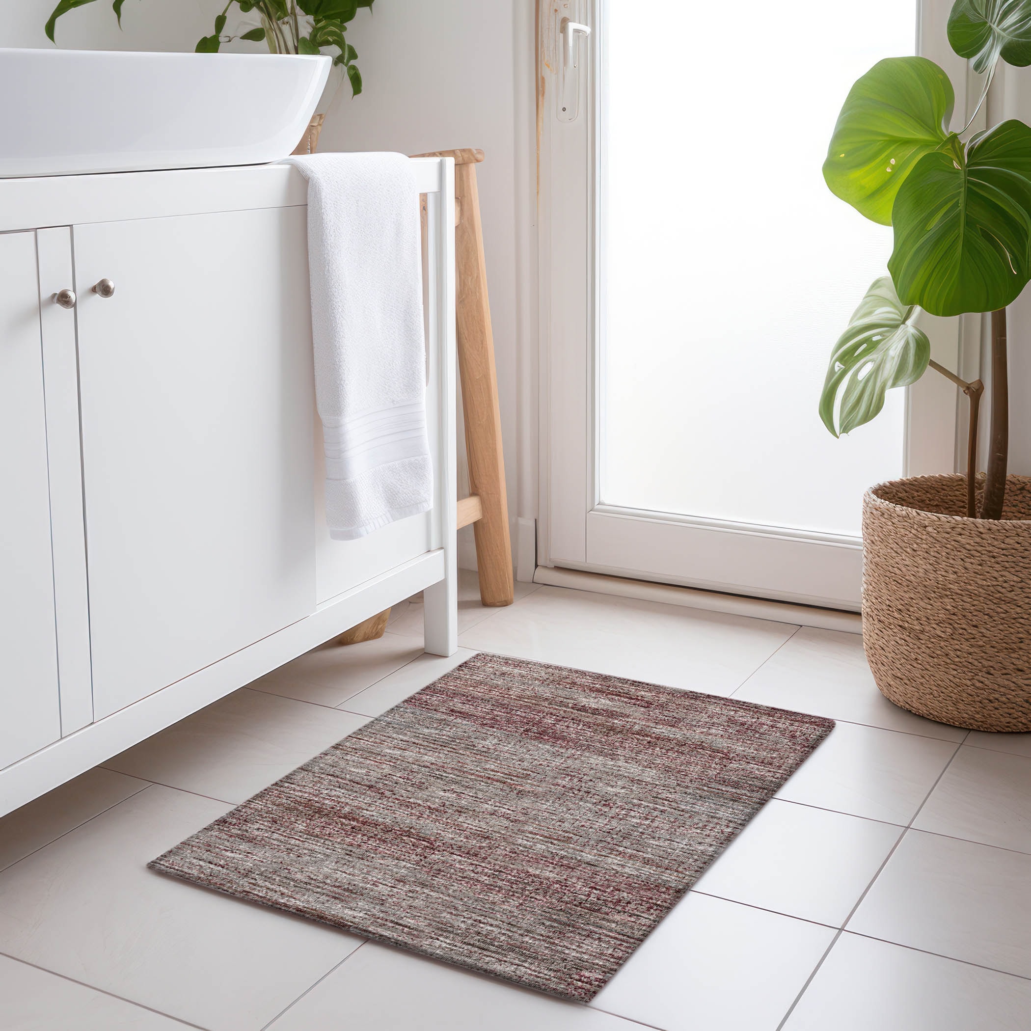 Addison Rugs AMF32BU20X30 Mayfield AMF32BU 2 x 3 (ft) Loomed Polyester Burgundy Rectangular Indoor Abstract Machine washable Area rug
