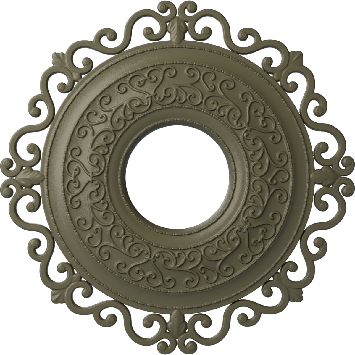 Ekena Millwork CM22ORSSF Orrington 22-in W x 22-in L Painted Spartan Stone Polyurethane Whole Ceiling Medallion