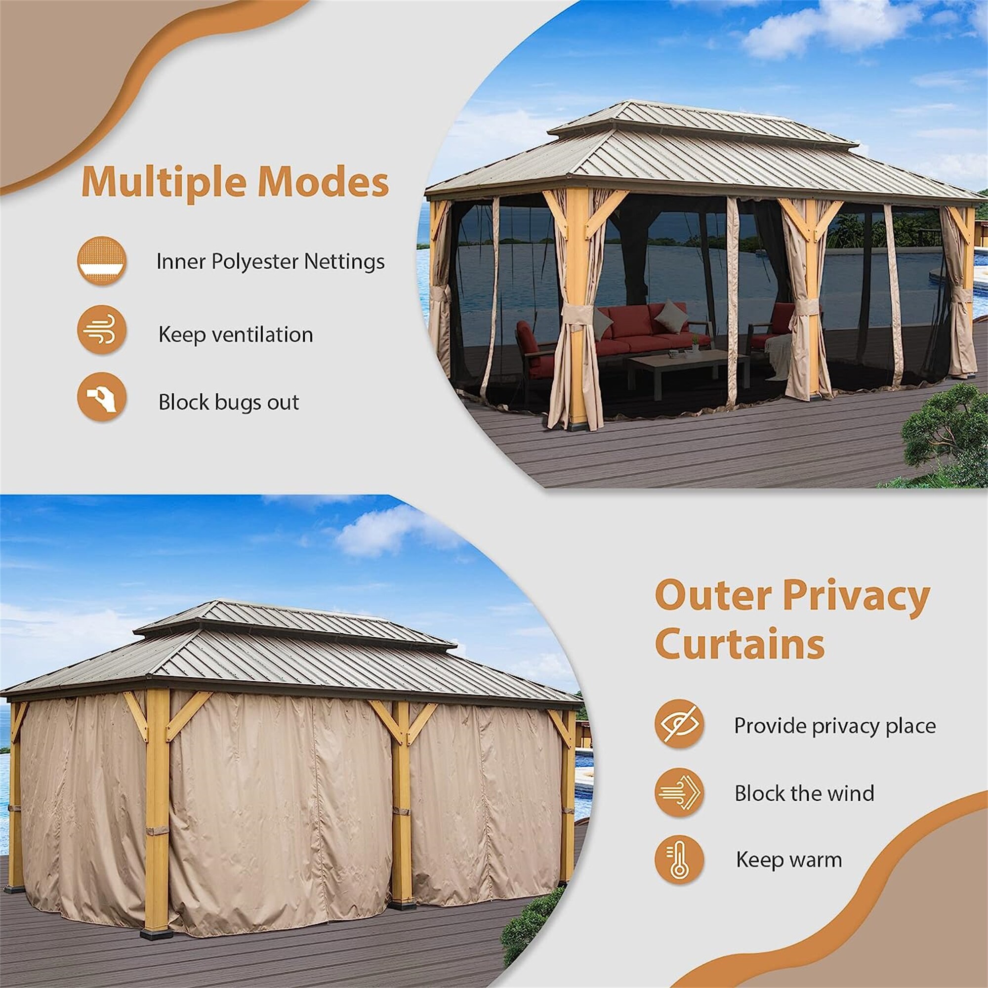 Flynama L-1859S00019 Wood-Resin-Gazebos - View #3
